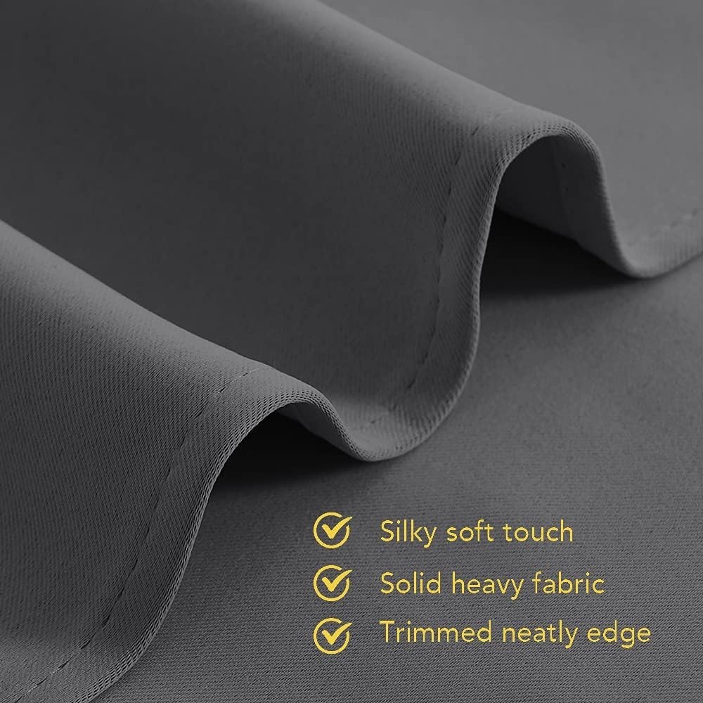 Thermal Insulated Grey Blackout Drapes, Grommet Top, 42W x 45L Inches – 2 Panels
