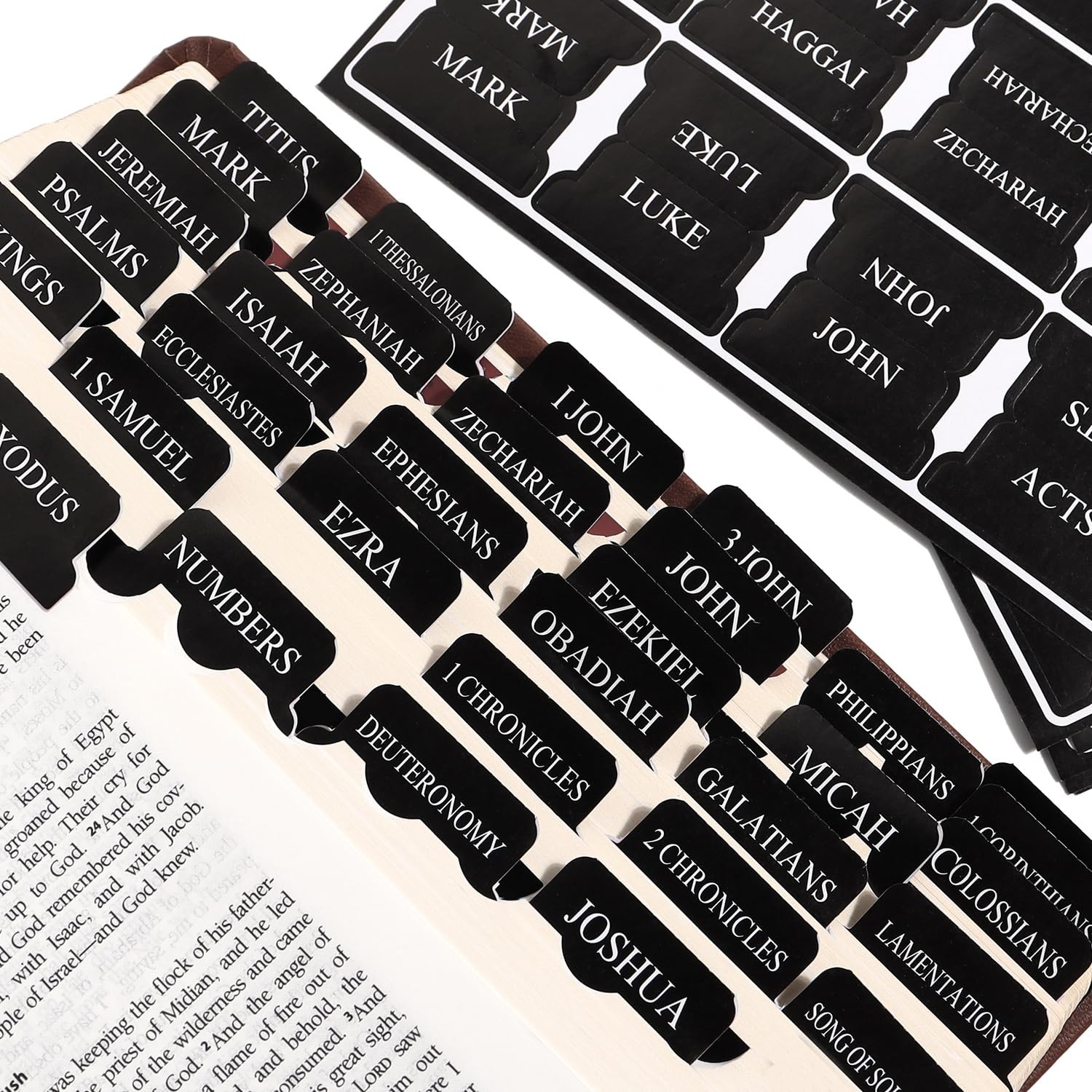 Black Bible Tabs for Men – Paper Index Scripture Study Paper,