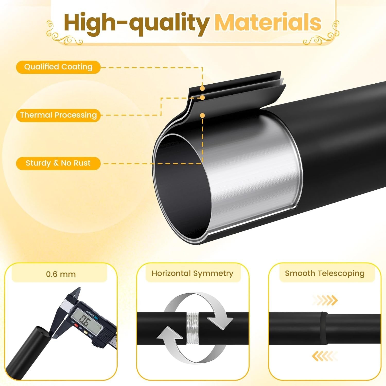 Double Curtain Rod with Bird Finial, Decorative Window Treatment Hardware Bla…