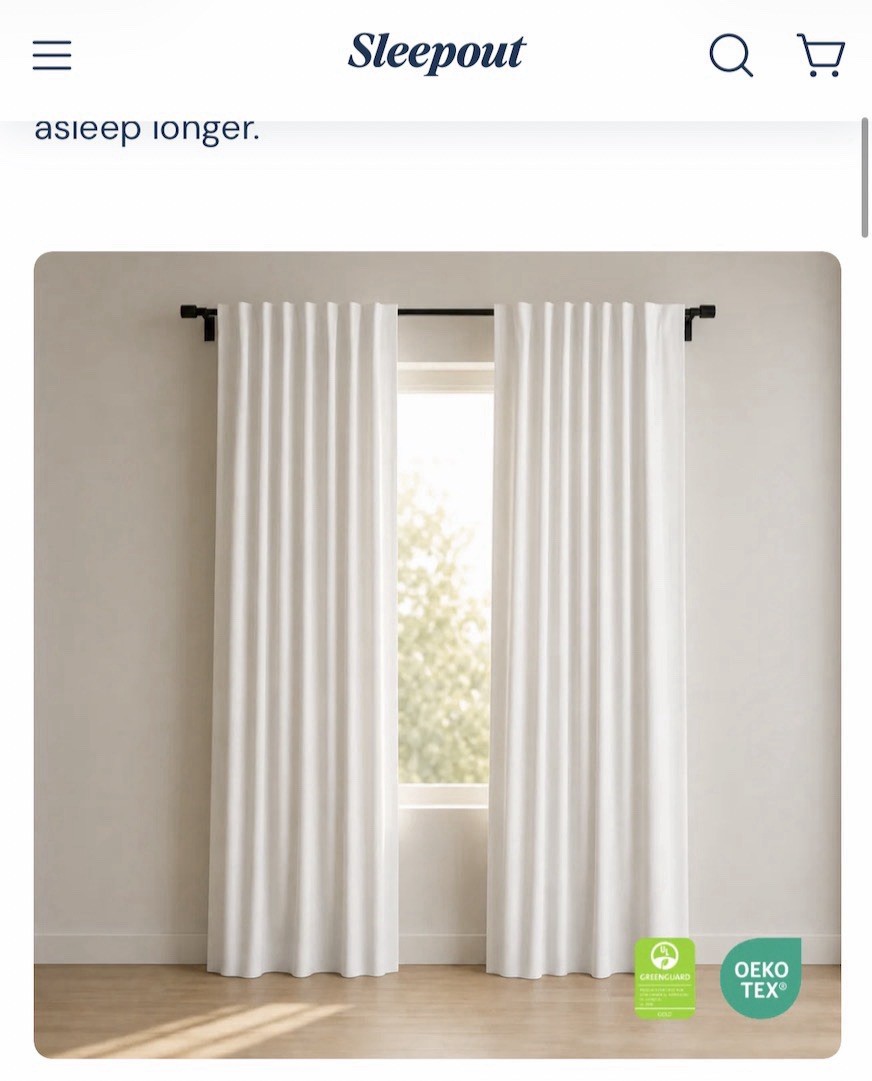 Sleepout Brand Home Blackout Curtain Gray White 52×84 Panel 100% OEKO-TEX 2 Pack