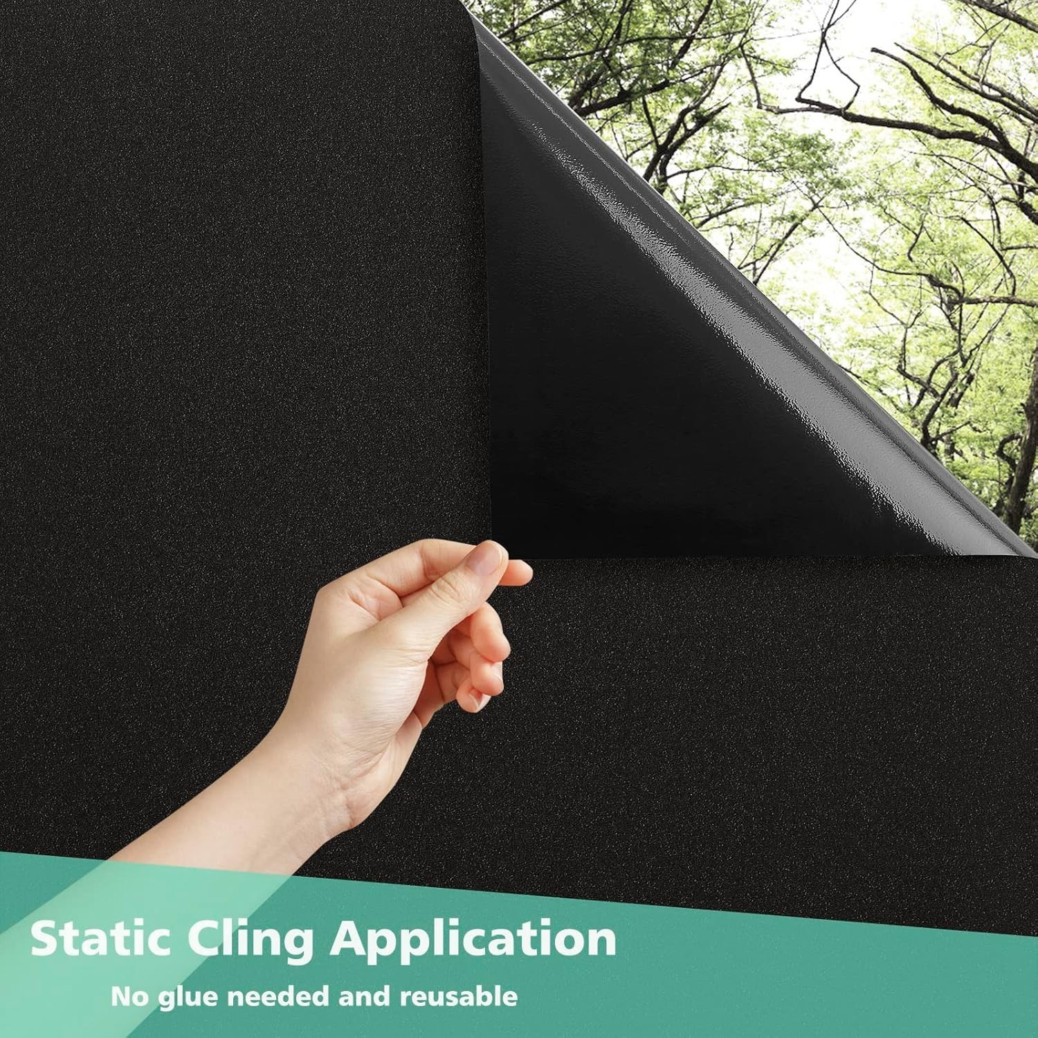 Blackout Window Film with Tools for Privacy and Sun Blocking 17.5×78.7 Inches