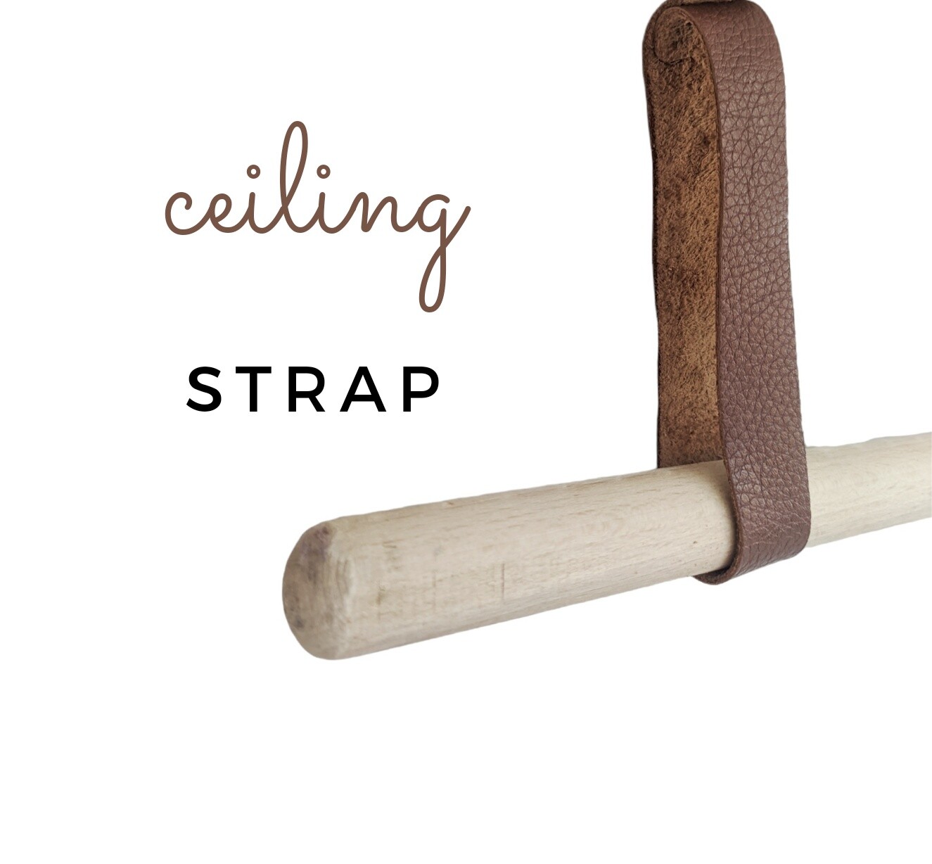 50cm Leather Ceiling Straps, Clothing Rack Rod Holder,Ceiling Curtain Rod Holder