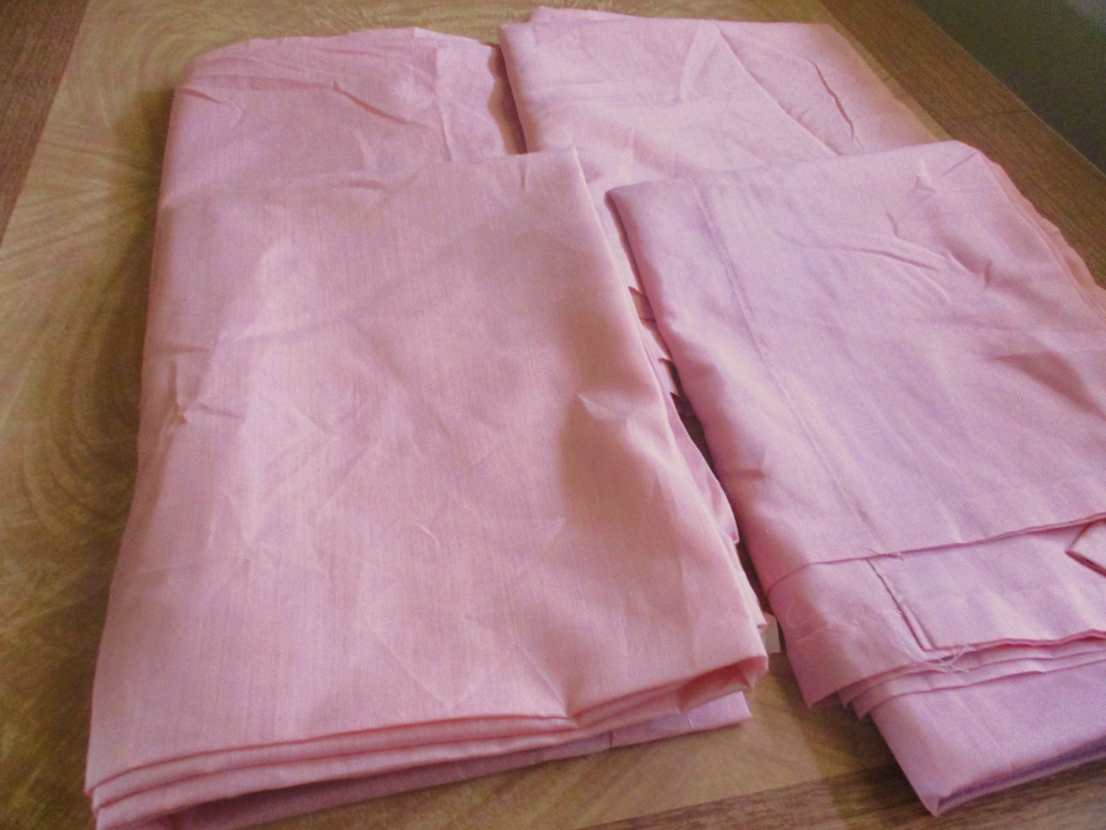 2 pair long rosy pink cotton blend curtain panels 60 x 86