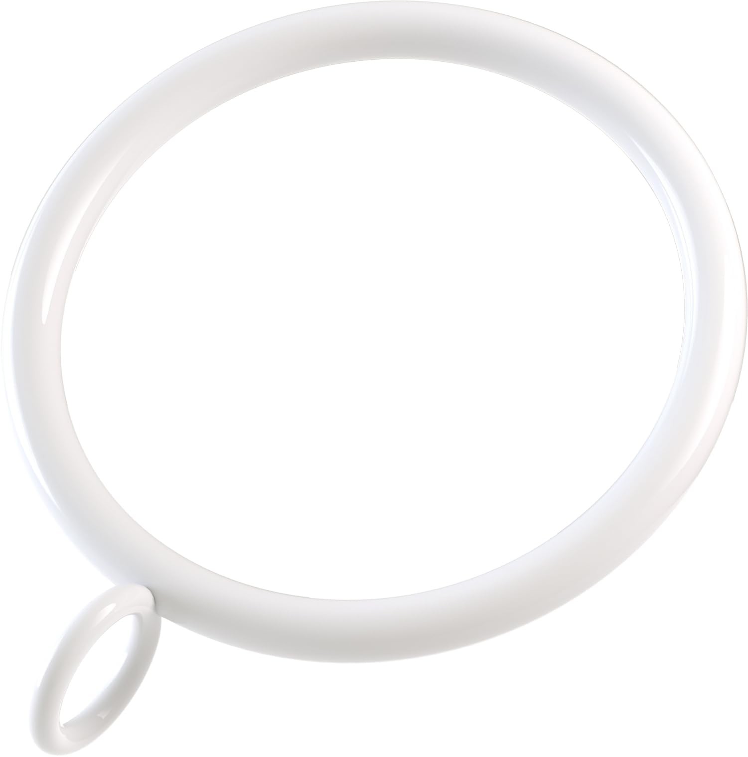 White 48 PCS 1.5 Inch Metal Curtain Rings Eyelets Fits 1 1/4Inch Rod Drape