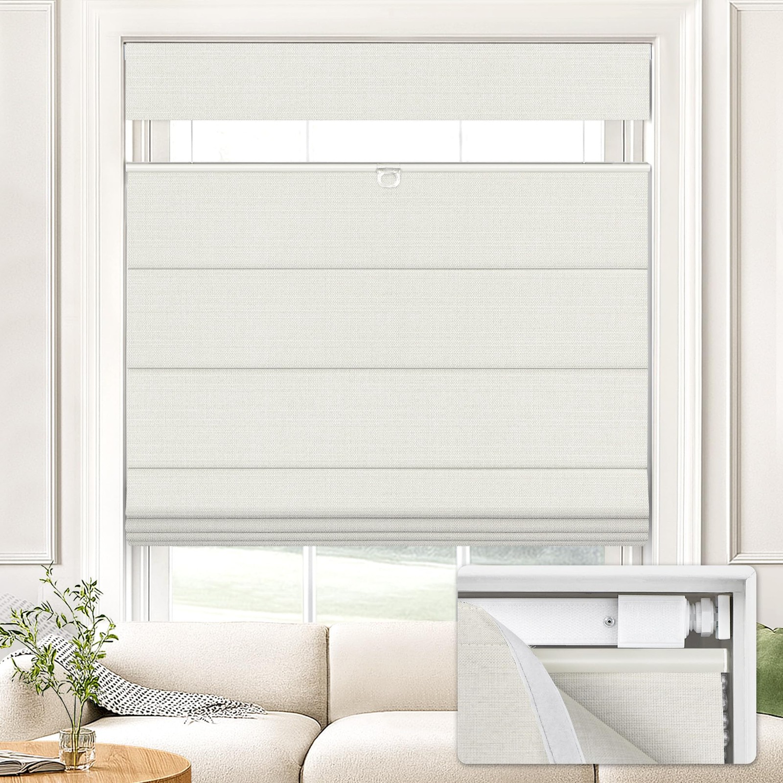 Unishades No Drill Top Down Bottom Up Roman Shades For Windows 37 W X 64 H