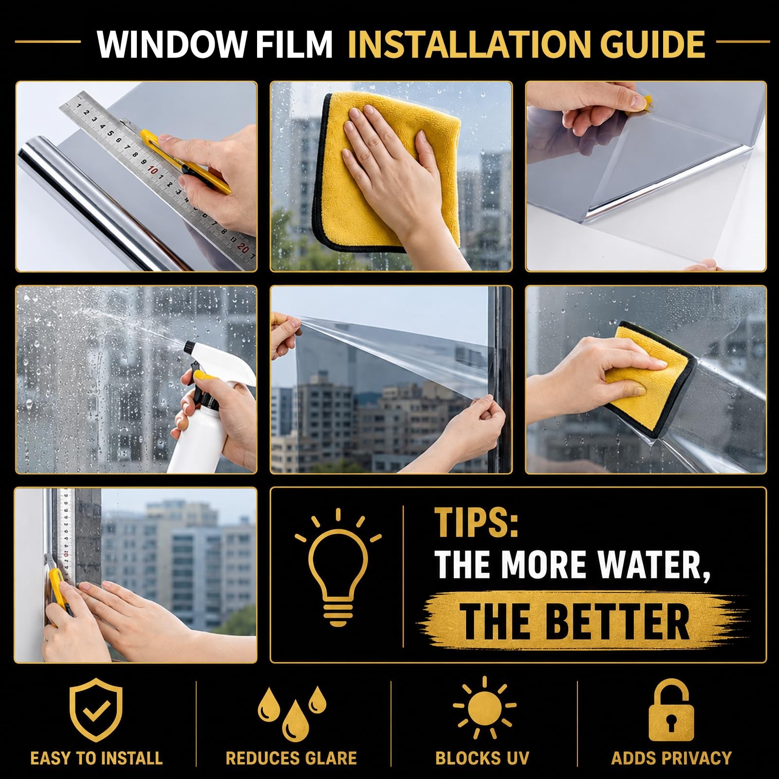 One Way Window Privacy Film, Reflective Window Tint for Daytime Privacy, Heat…