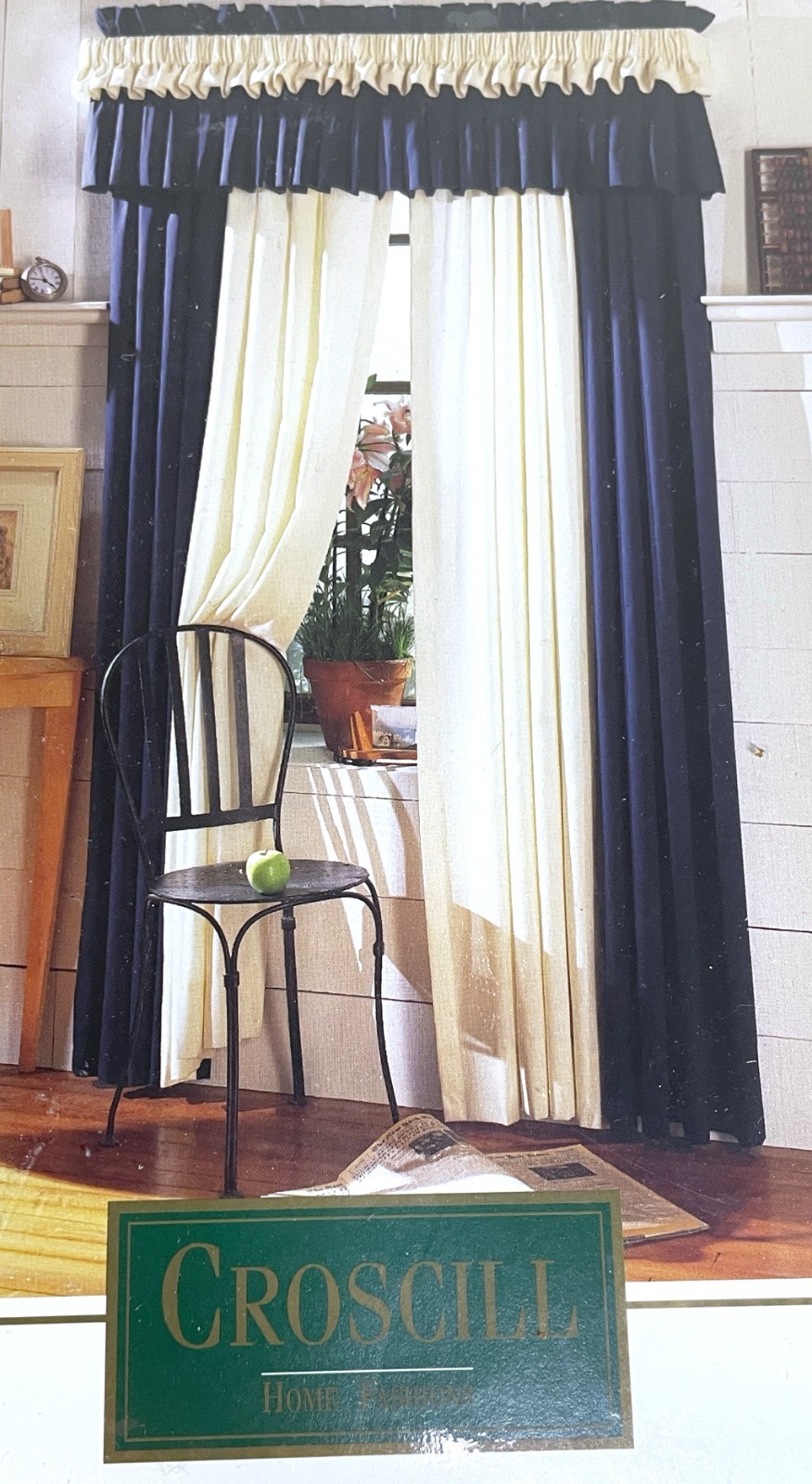 Croscill Valance Sierra Navy Blue 88”Wx 15”L Style 1800