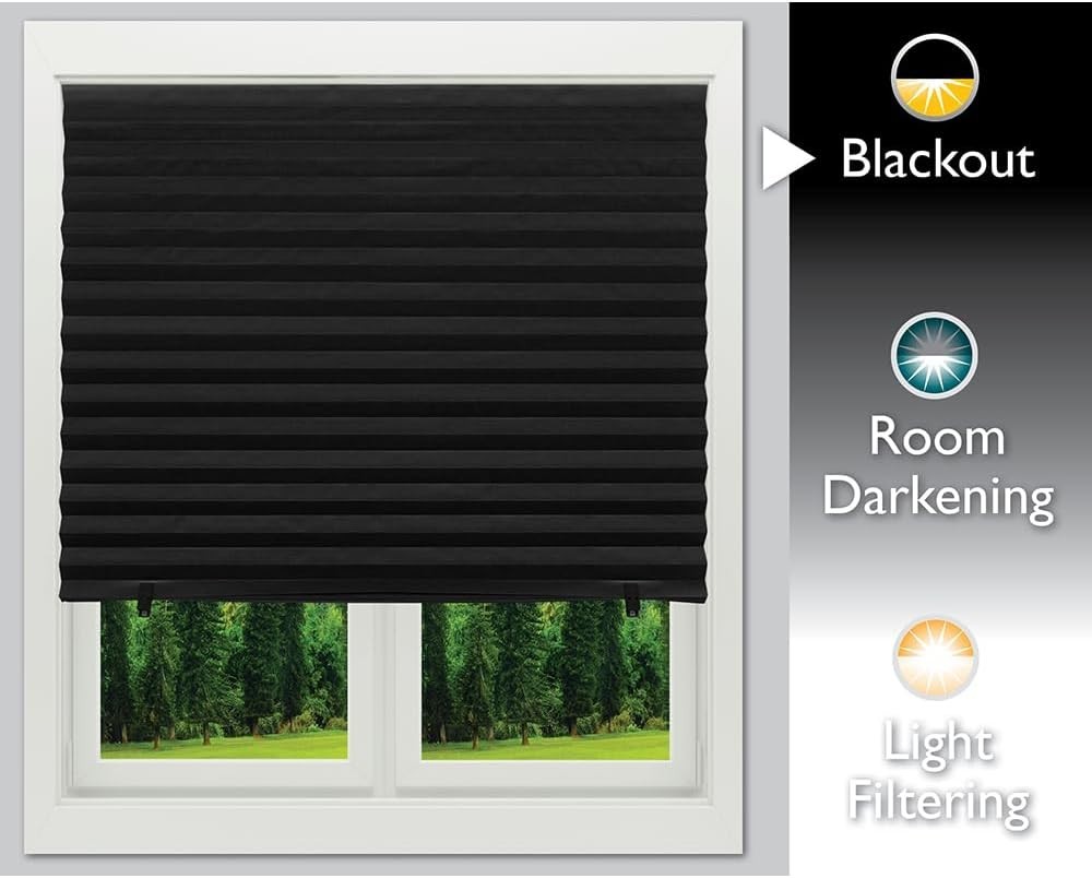 Blackout Pleated Paper Shade Cordless for Windows Blackout 36×72 6 Pack