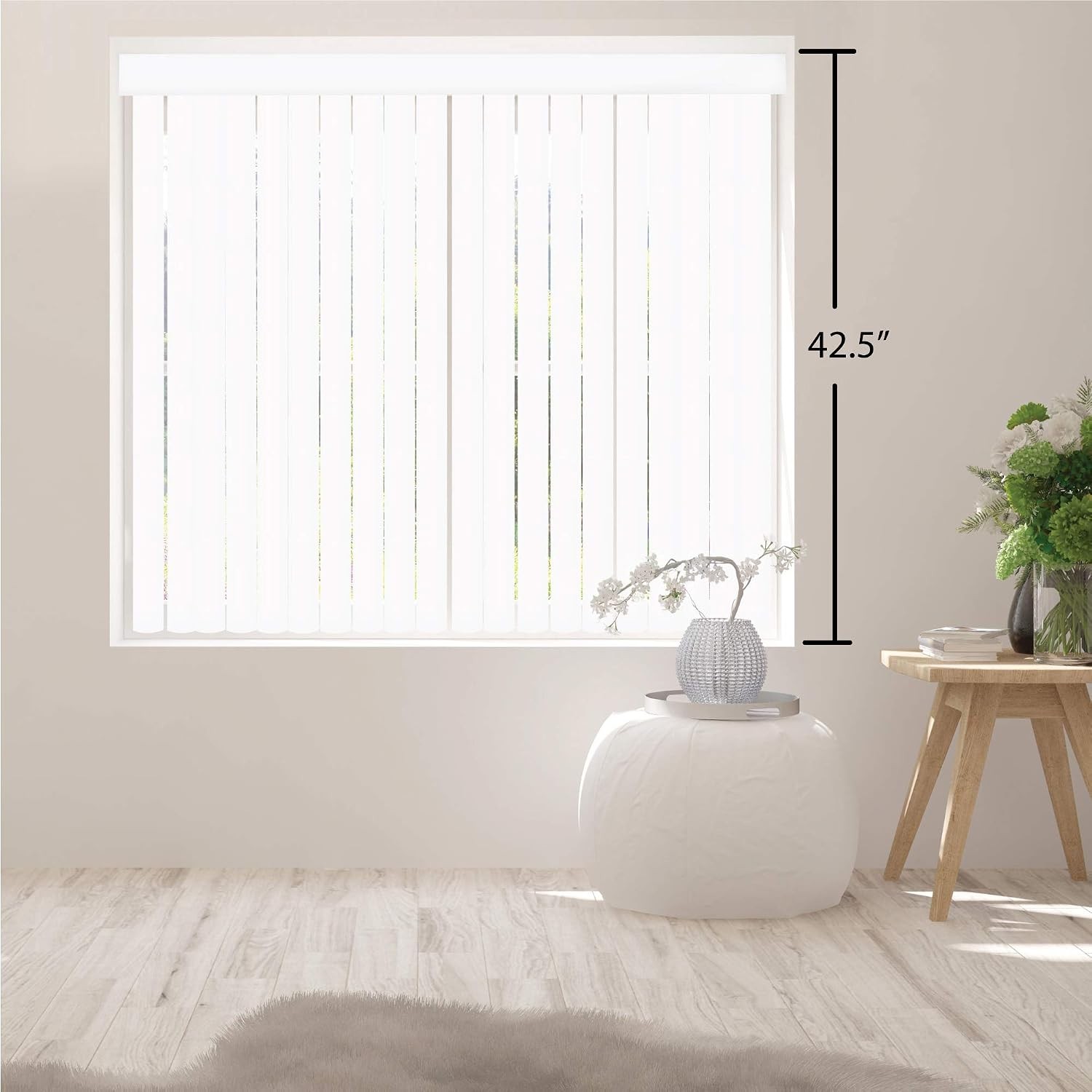 PVC Vertical Blind Replacement Slats Curved Smooth Ivory 42.5 Length 10 Pack