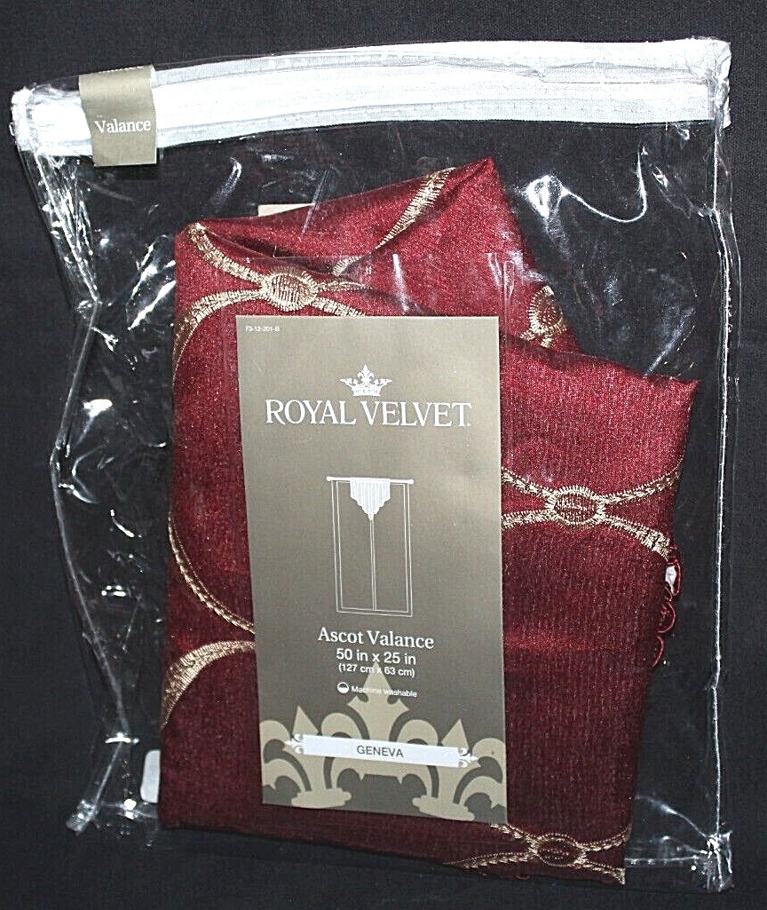 Royal Velvet Geneva Ascot Valance Claret 50 x 25 in.