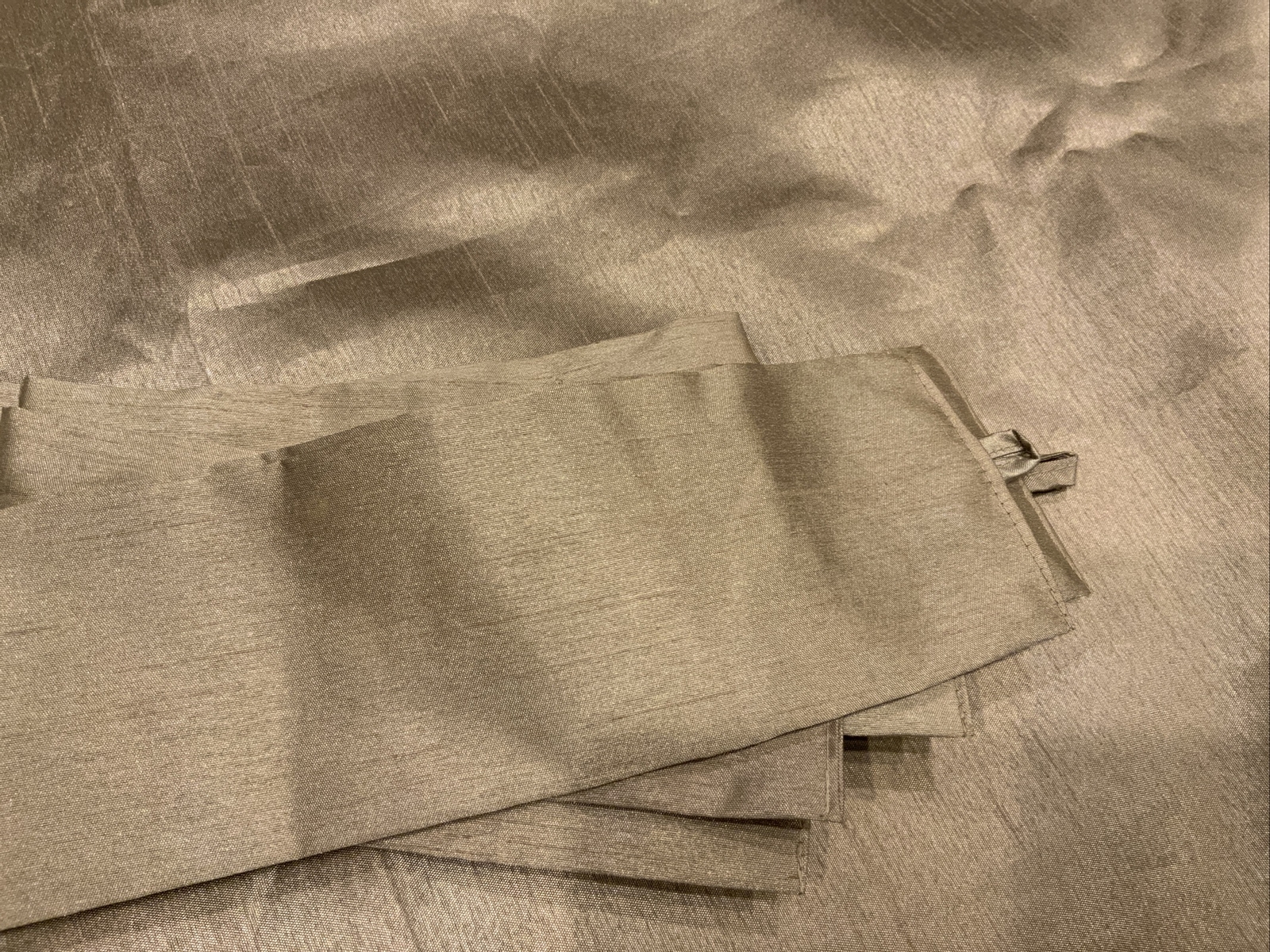 Taupe /Beige Embroidered Curtains 5 Piece Window Sets 58 in x 84 in length