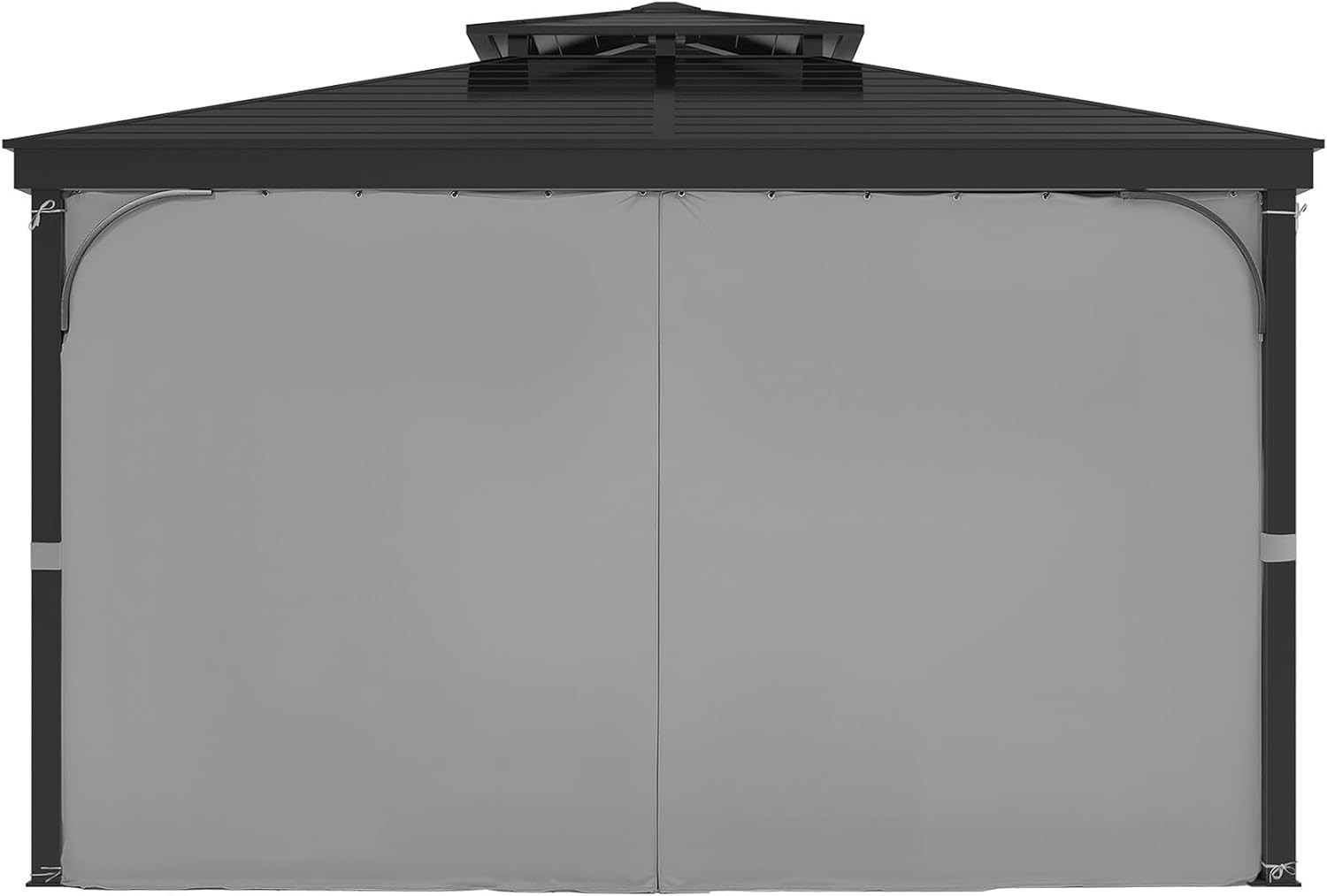 Universal 4-Panel Backyard Gazebo Curtains with Three-Section Ties – 12’ x 10’