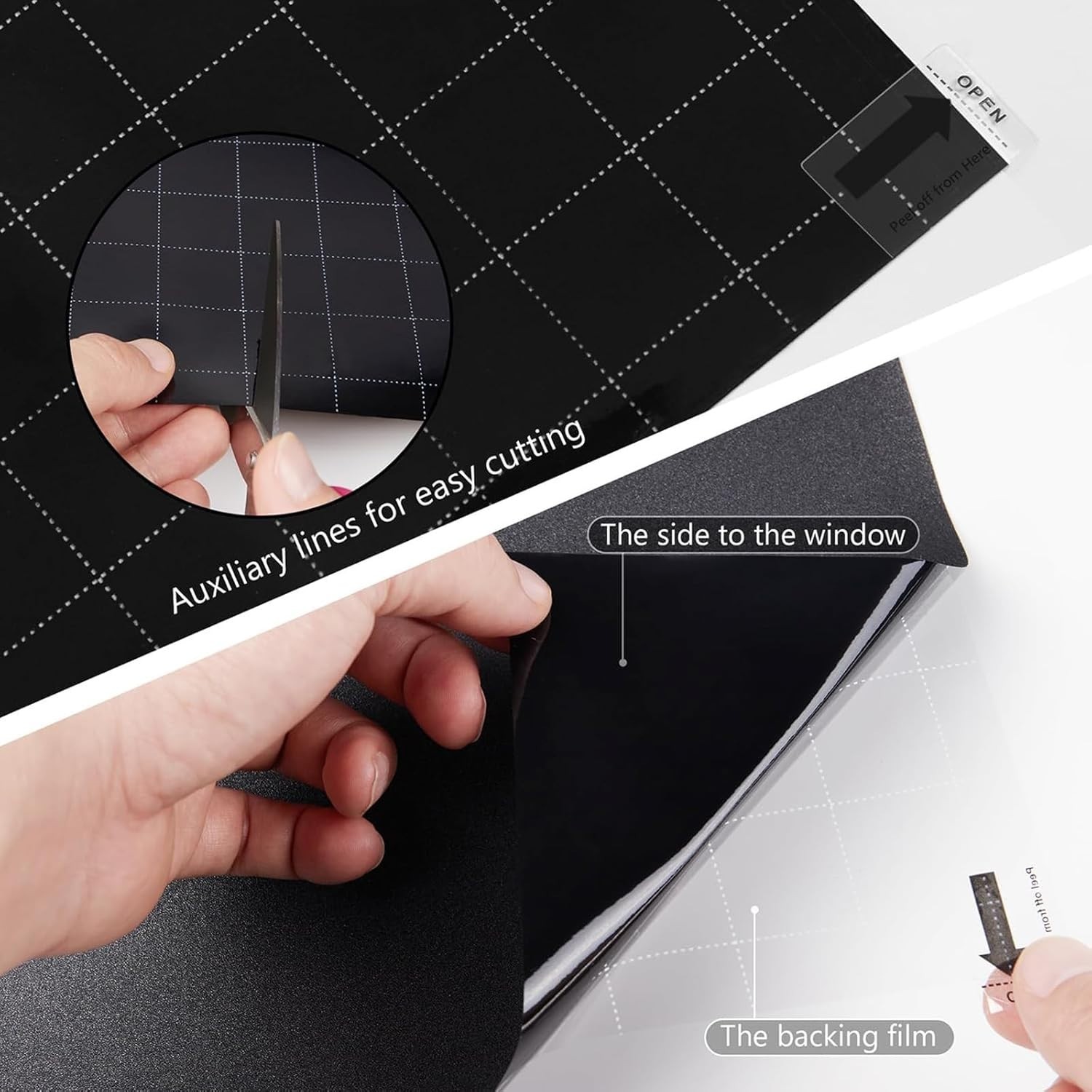 DIY-Friendly Blackout Window Film: Static Cling 100% UV Block, 17.5” x 78.7”