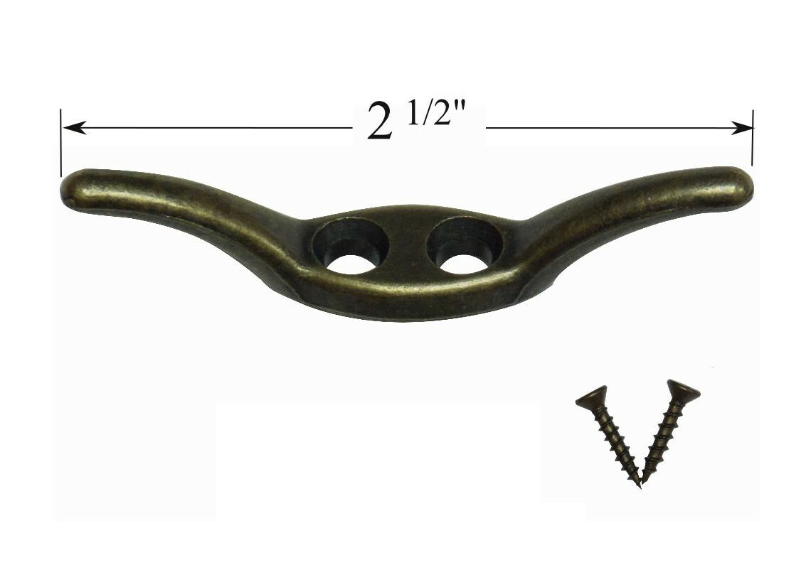 2 1/2″ Antique Brass CORD CLEAT for Pleated /Cellular Shades & Horizontal Blinds