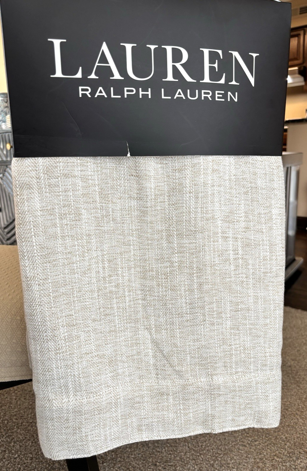 2 Ralph Lauren Piers Back Tab Panels Curtains Tan 54″ x 96”