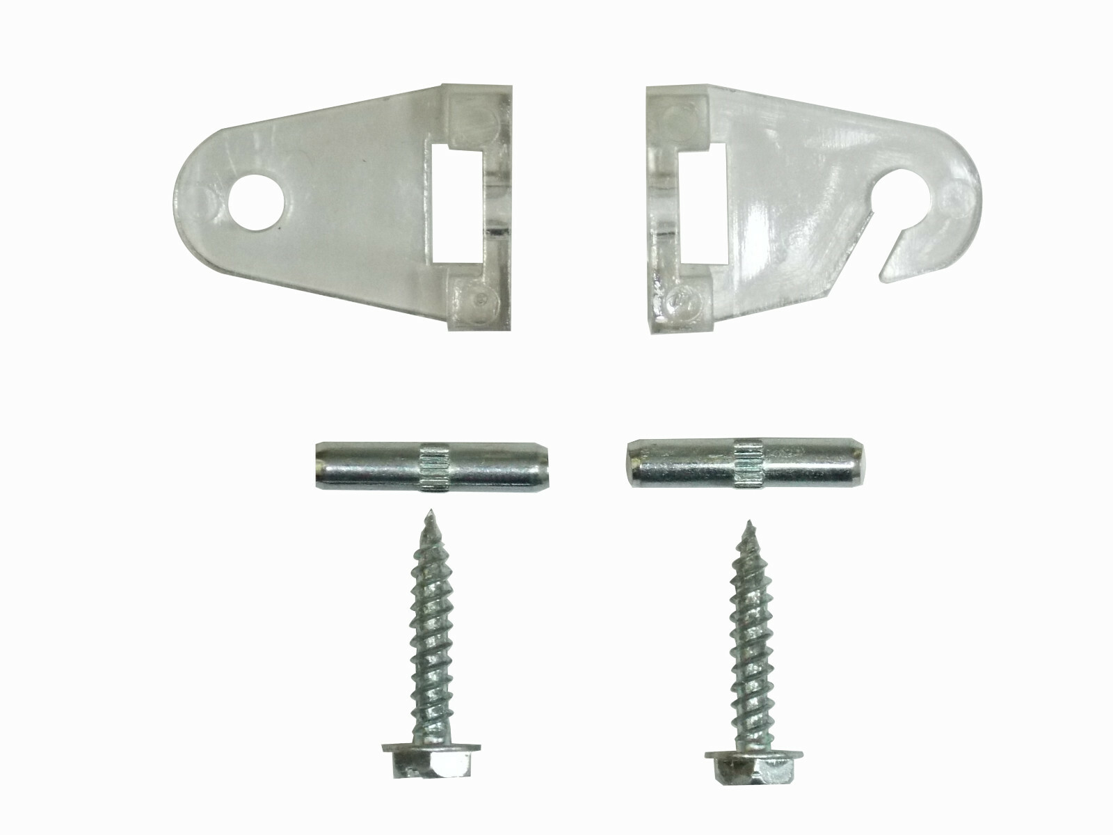 Clear Hold-Down Brackets & Pins for Pleated Shades & Mini Blinds (1-pair)
