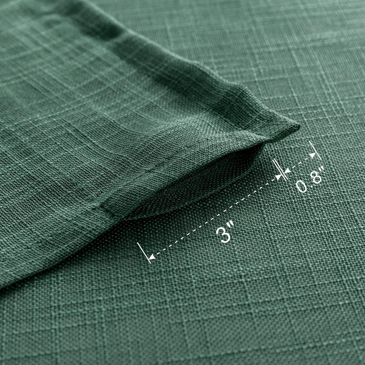 Bathroom Window Curtains, Airy Semi 36″W x 48″L (Pack of 2) Emerald Green