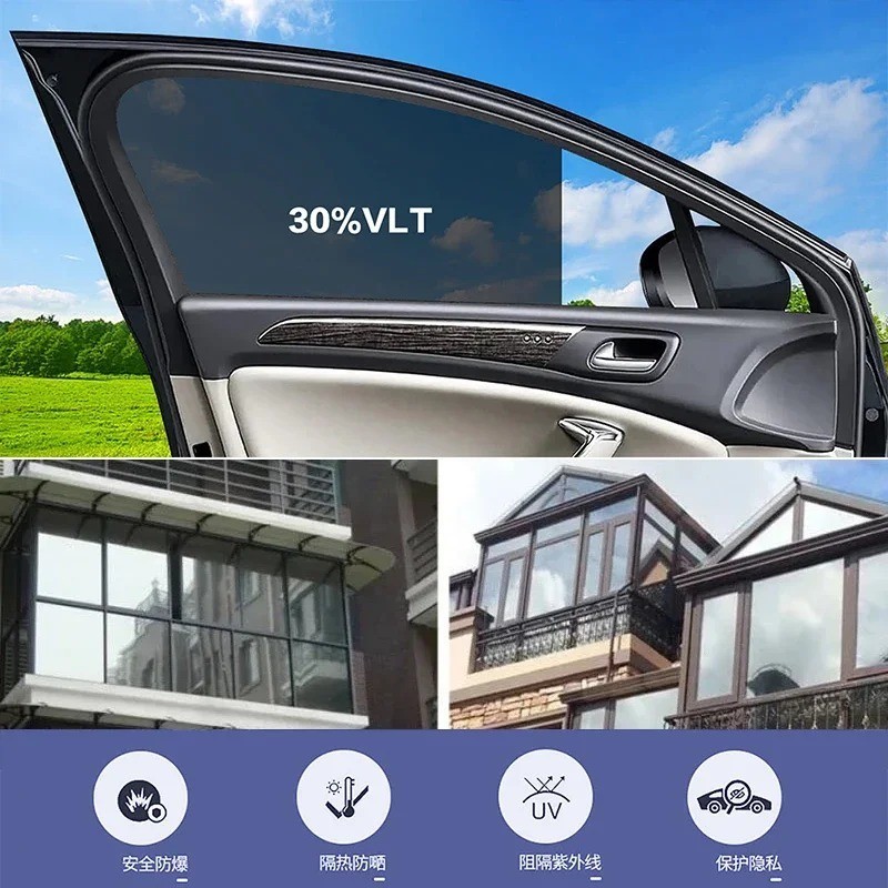 50x300cm Car Window Tint Film UV Privacy Black Vinyl Glass Solar Protector