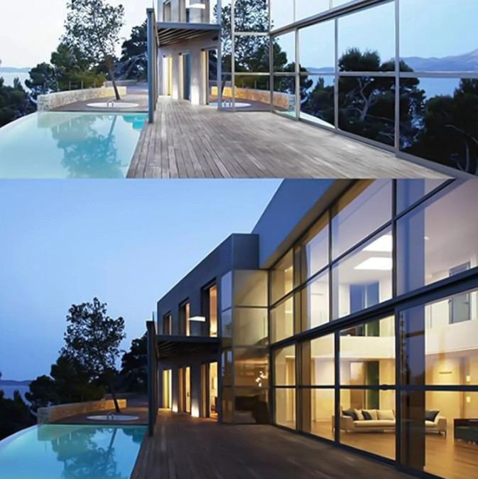 One Way Mirror Tint Window Film Privacy Protect UV Reflective Sun Block For Home