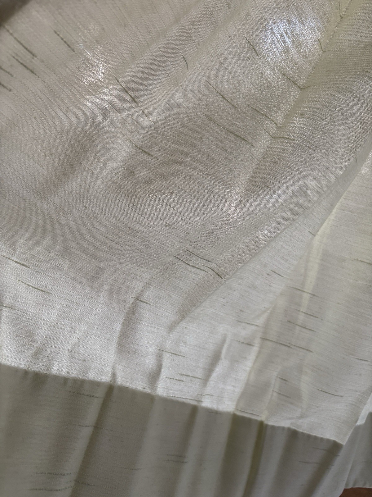 Pair Heavy White Textured Drapery Panels Set of 2 Custom Made USA 84” Long