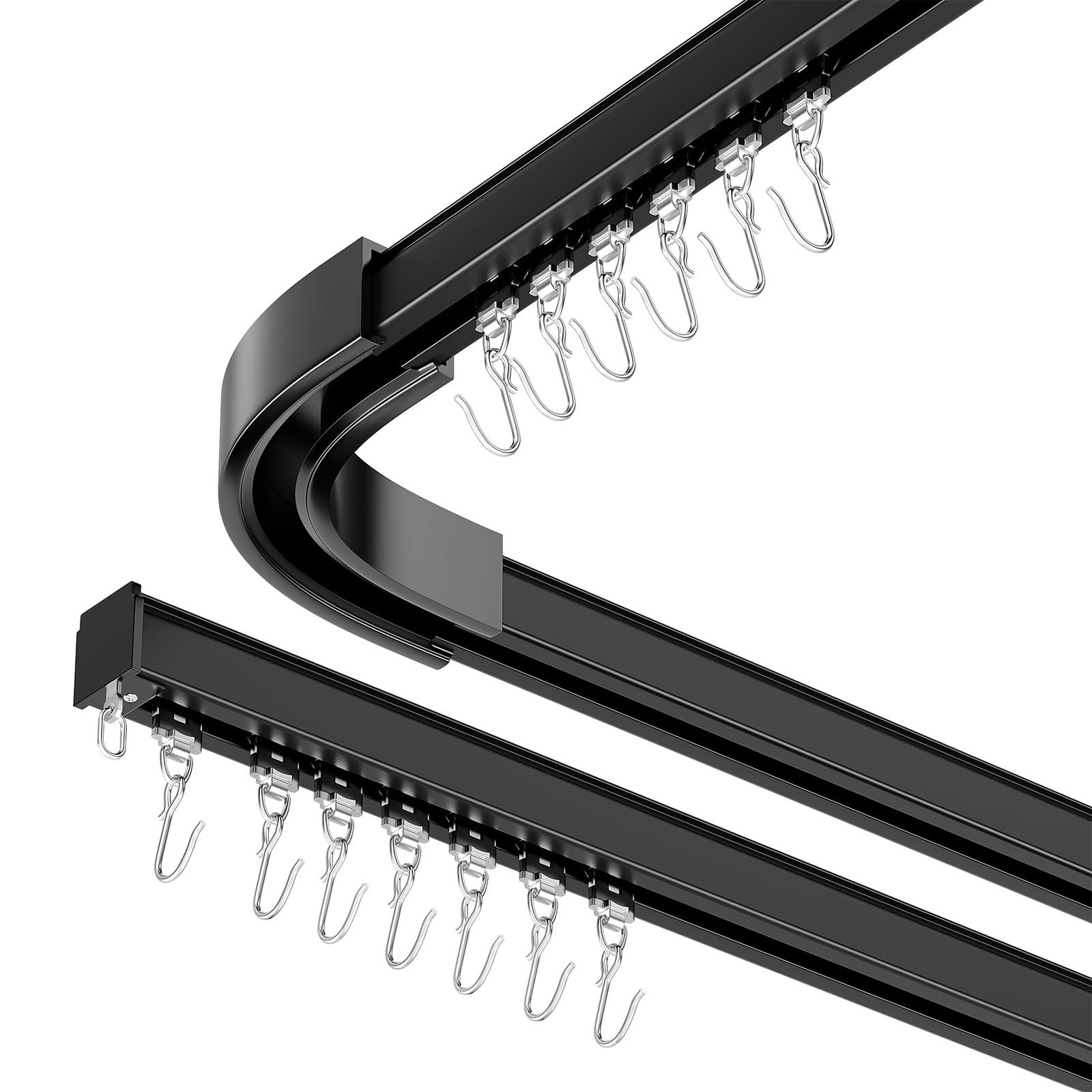 SOLOKOS Room Divider Ceiling Track Set Curtains Hooks, Corner Connectors(Set 2)