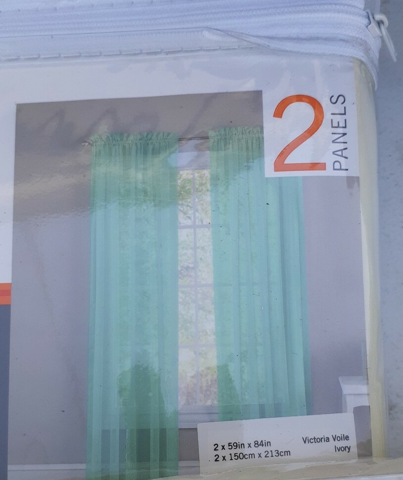 Window Pairs to Go Victoria Voile ivory Panel Pair Sheer White NEW