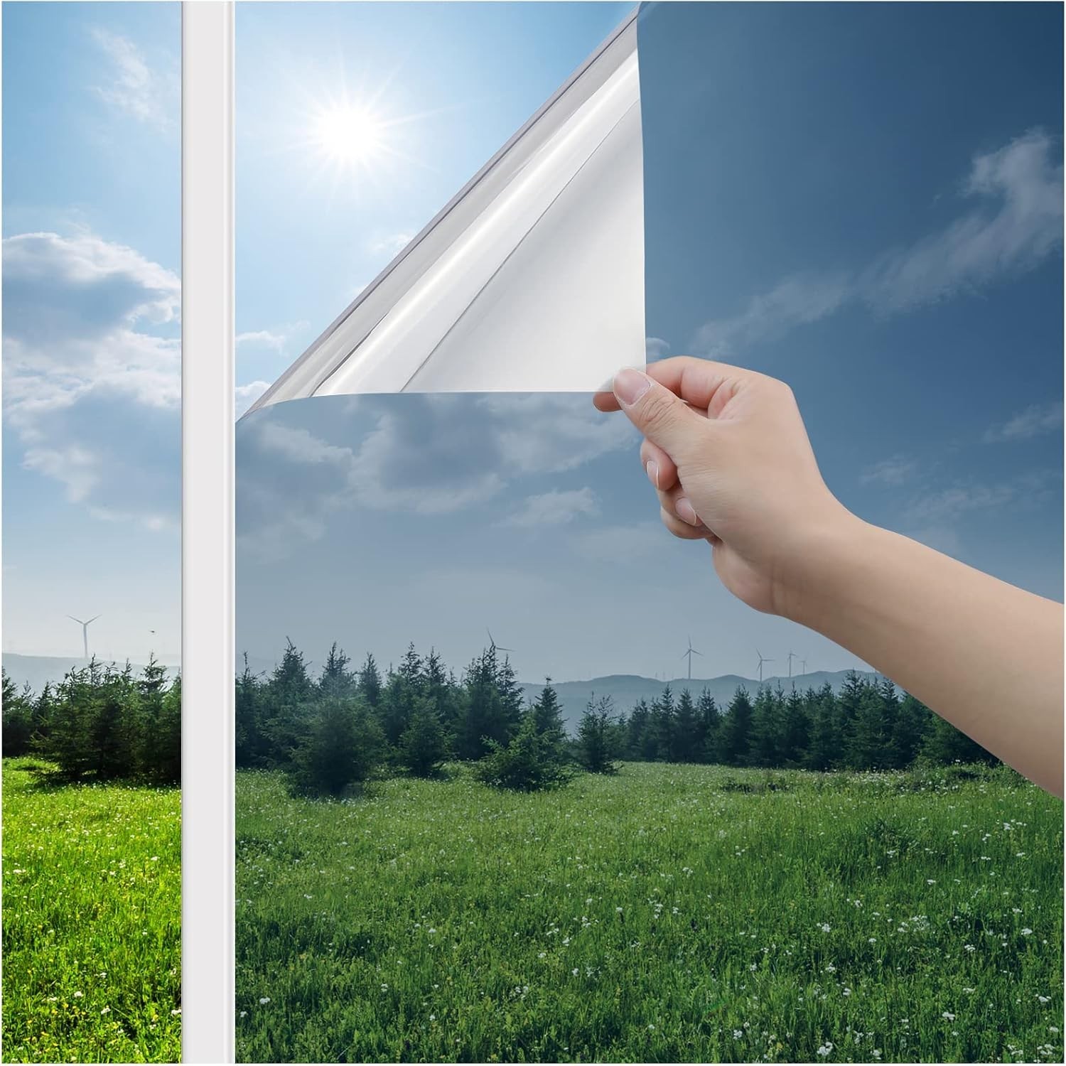 One Way Window Privacy Film See Out Not in Window Tint for Home Heat Blocking