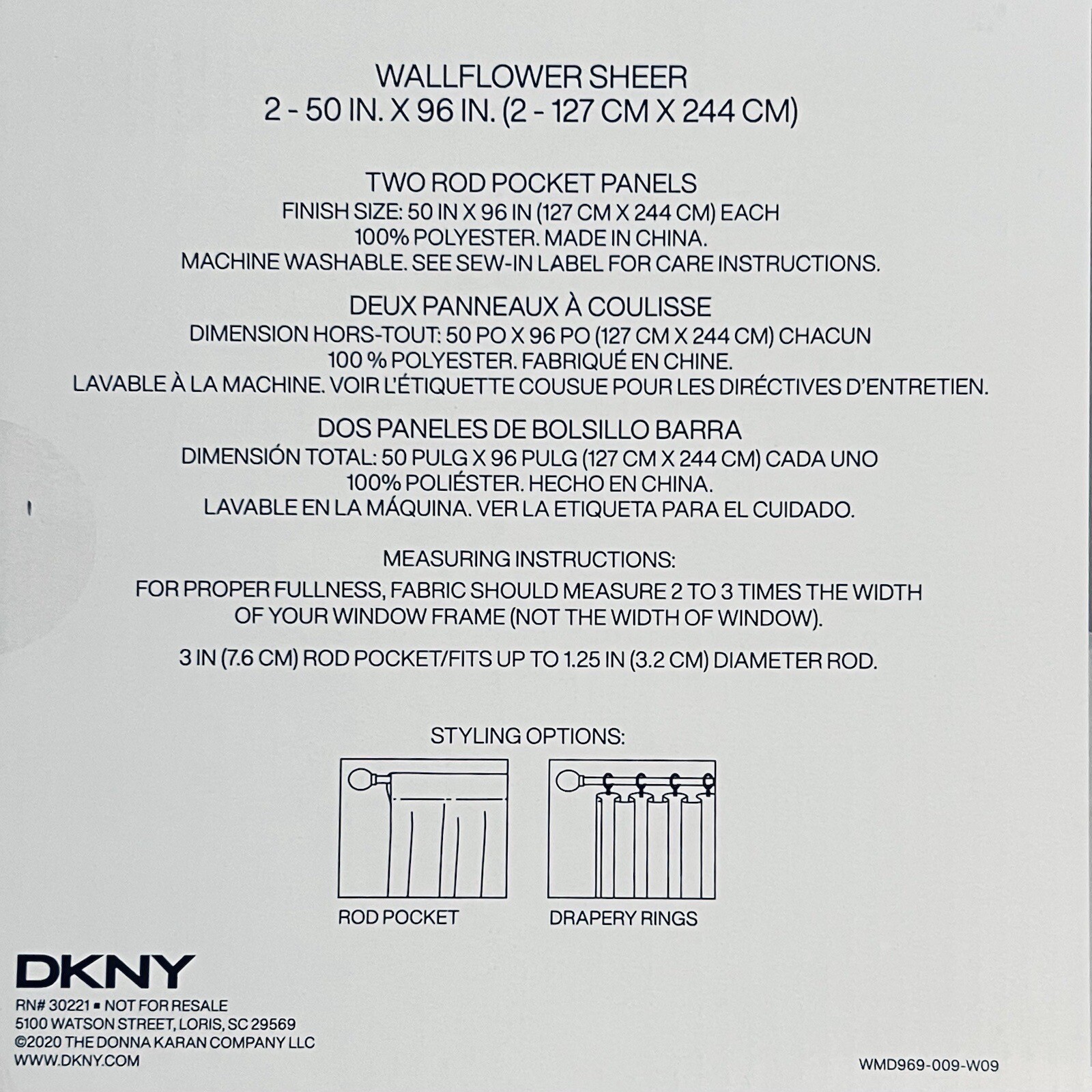 Dkny Wallflower 50x 96 White Beige Tan Gray Floral Sheer Window Curtains Flowers
