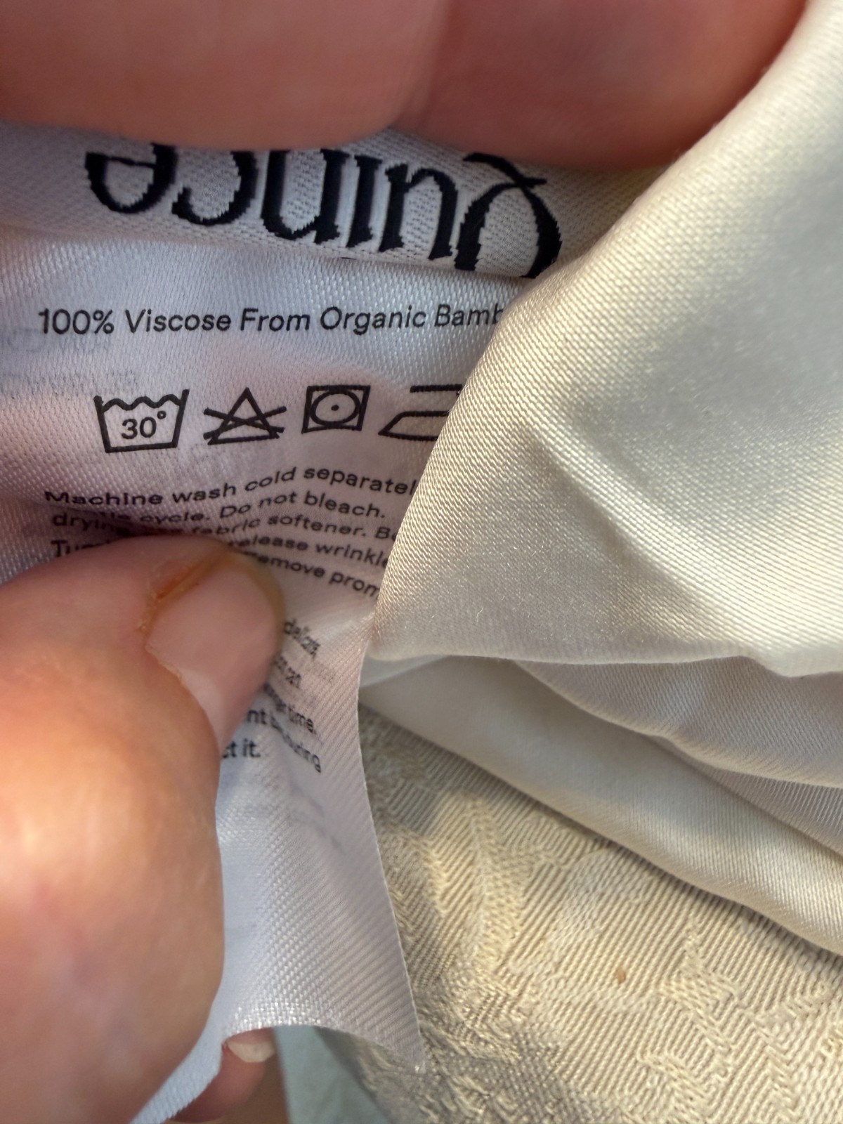 Quince Cotton Curtain Panel 48×84 Ivory Light Filtering Back Tab Pole Top