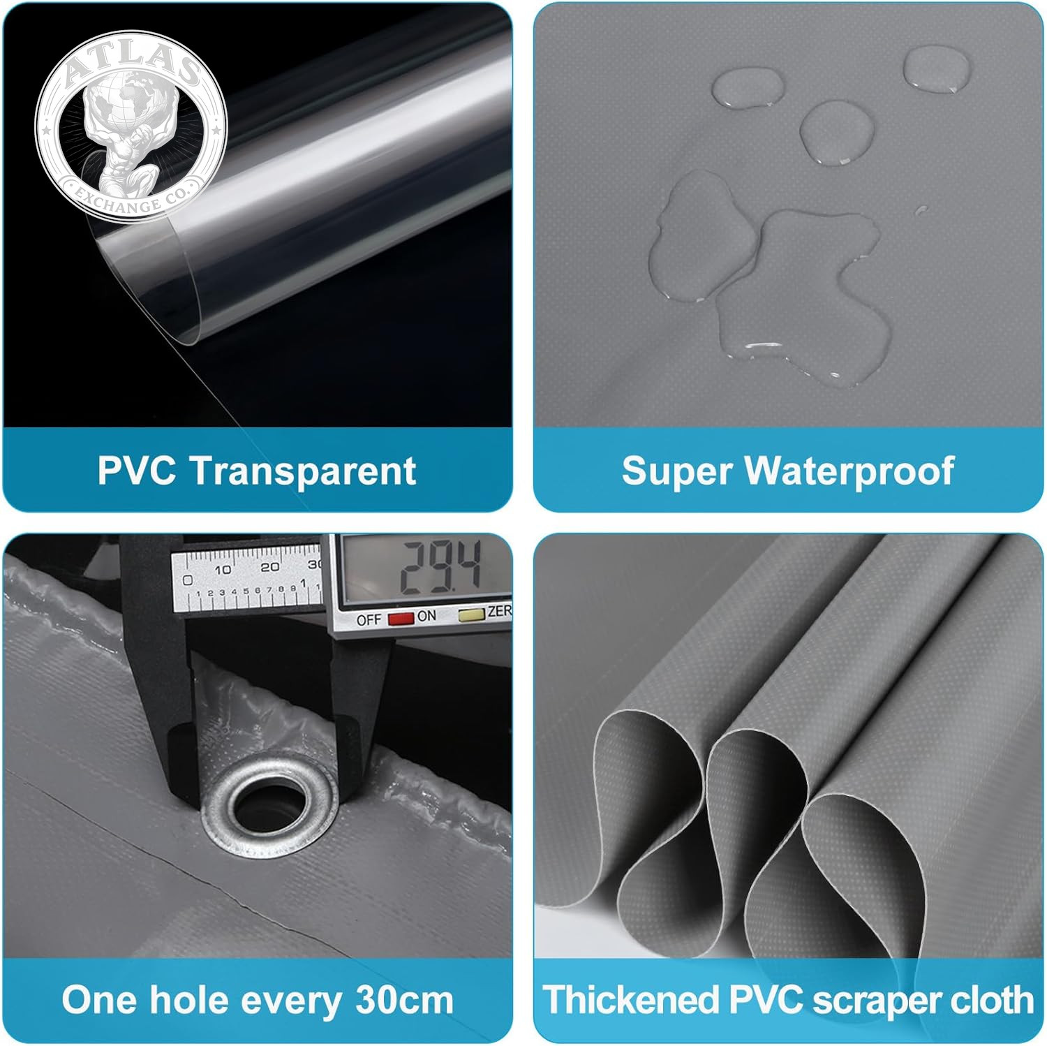 Clear Vinyl Curtains for Patio Enclosure, 23Oz Heavy Duty Waterproof Anti-Uv and