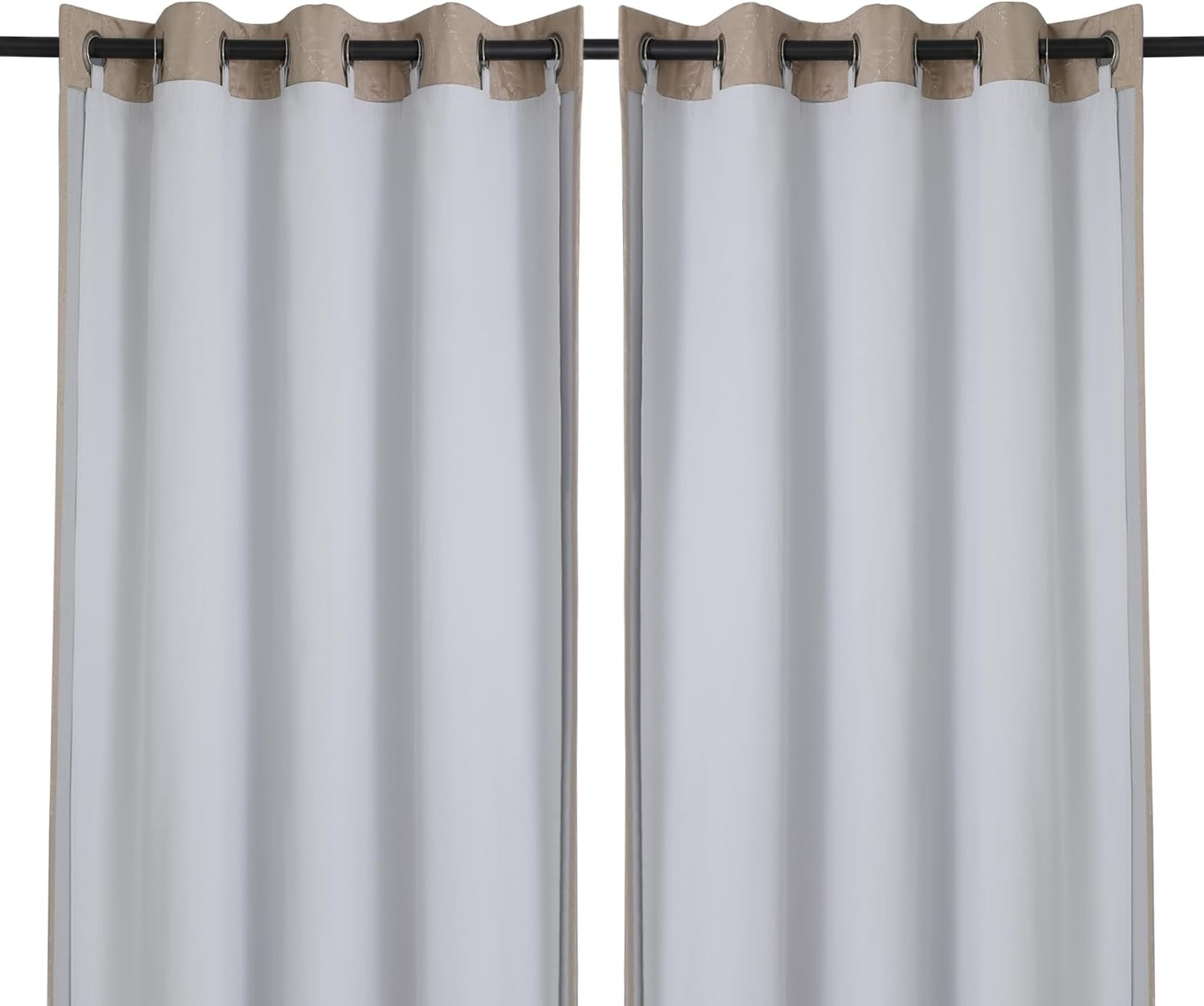 2 Panels 100% Blackout Curtain Liners, 100% Darkening Thermal Insulated Black…