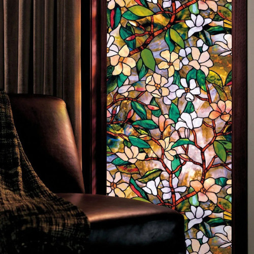Window Privacy Film Magnolia Window Film stickers Non Adhesive Static Cling…