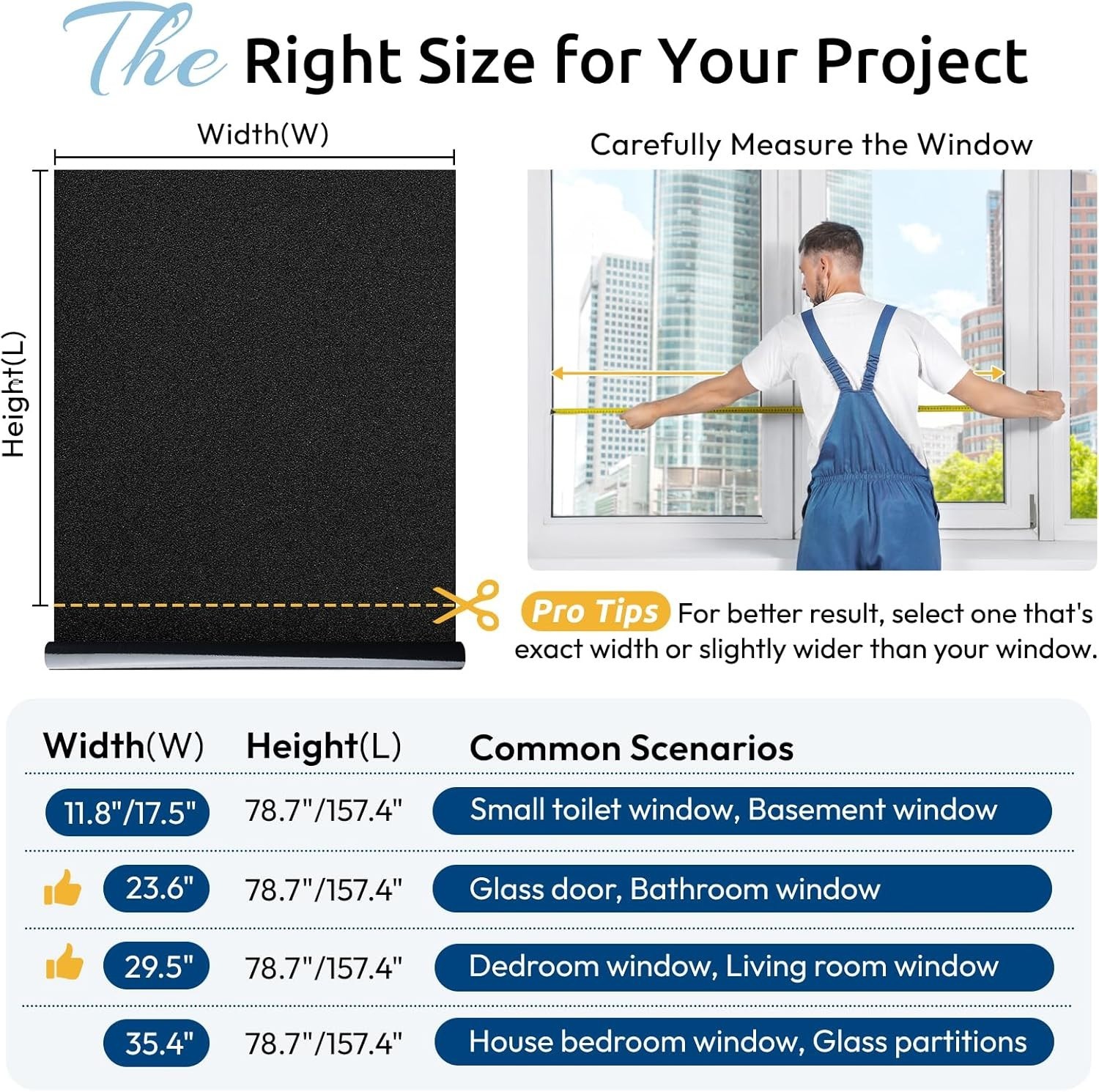 High-Quality Blackout Window Tint – 17.5×78.7 inches for Ultimate Privacy