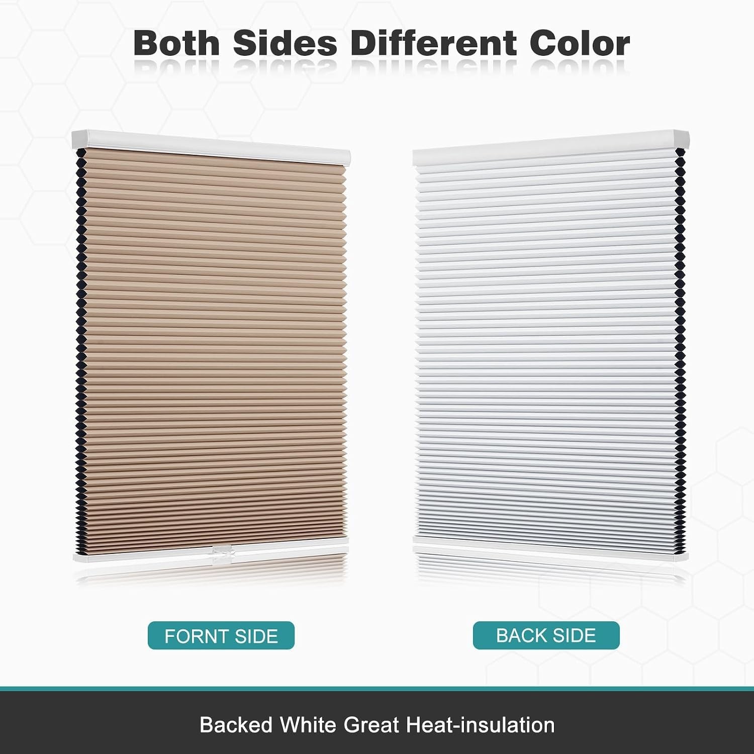 Cordless Cellular Shades, Blackout Honeycomb Shades for Windows, Pull Down Pl…