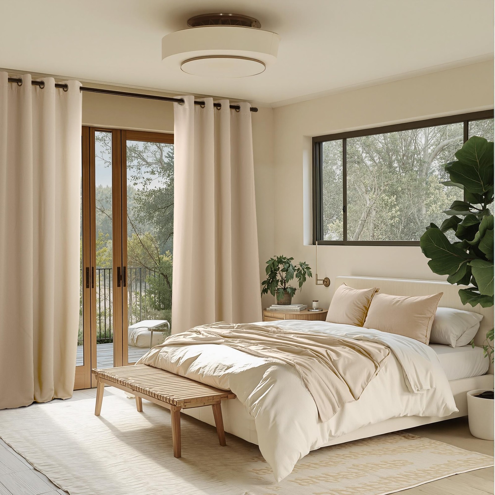 Beige Room Darkening Curtains 63 Inches Biscotti Beige 40″W x 63″L (Pack of 2)