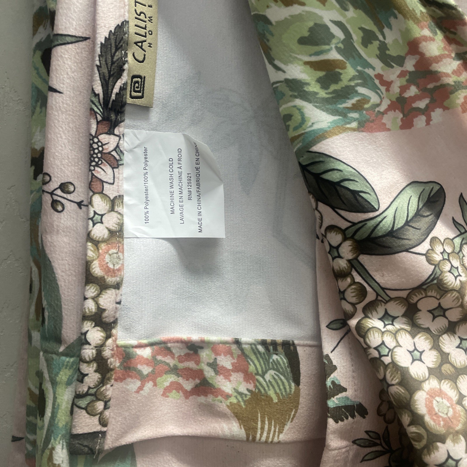 2 – Callisto Home Curtains PEACOCK Birds Floral Window Panels Drapes – 38 x 96”