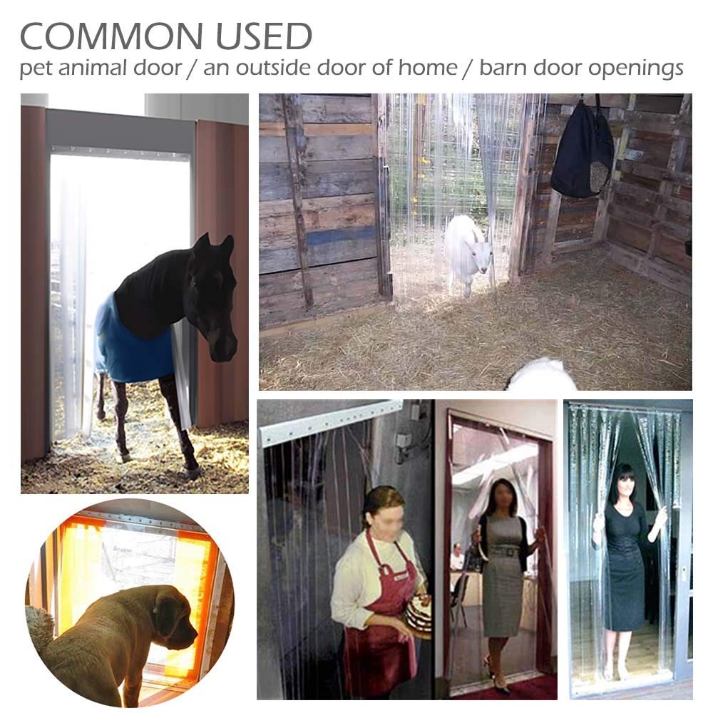 Plastic Vinyl Strip Door Curtain Kit with Hardware – Commercial PVC Strip Cur…