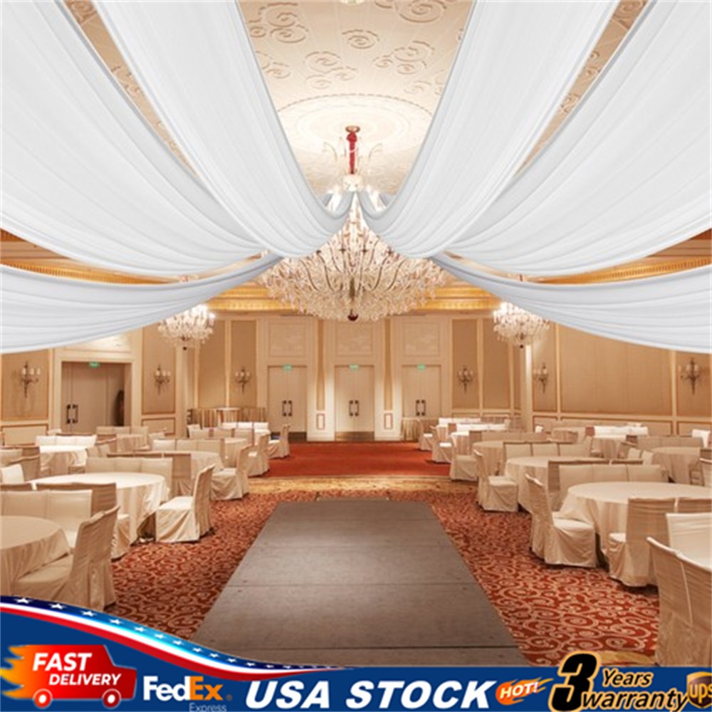 6 Panels White Ceiling Drapes for Wedding Ceiling Drapes 5ftx20ft Wedding Arch
