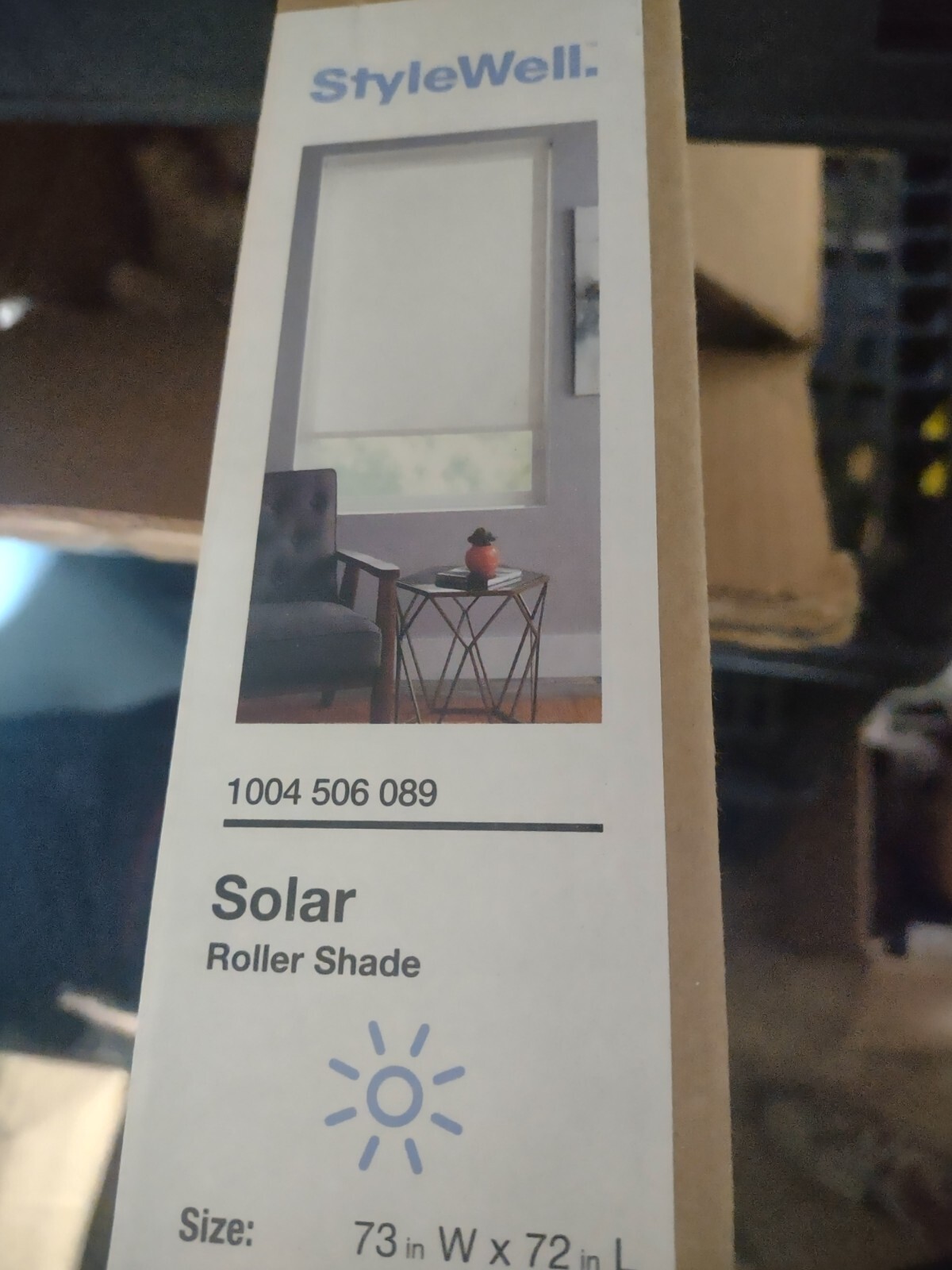 CUSTOM CUT TO SIZE StyleWell Cordless Solar Roller Shades – 5% White Fabric