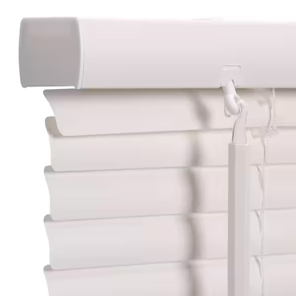 Alabaster Cordless Light Filtering 1 in. Slats Vinyl Mini Blind , 34″ W x 64″ L