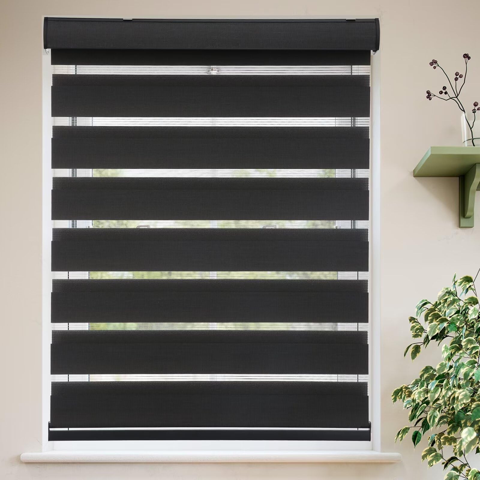 Myshade Roller Shades Zebra Blinds For Indoor Windows Cordless Day And Night