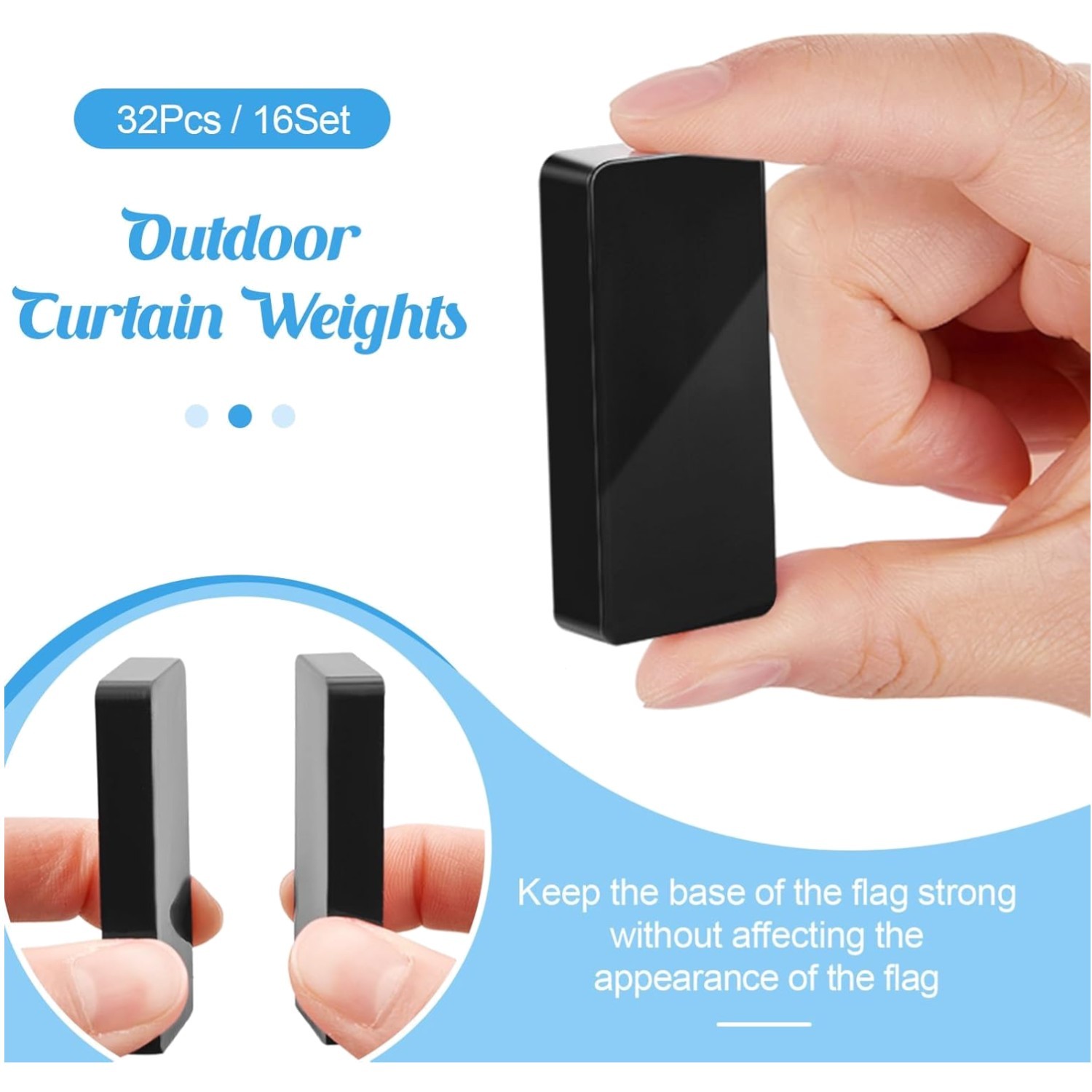 Magnetic Curtain Weights – 32 Pc Set for Wind Resistance