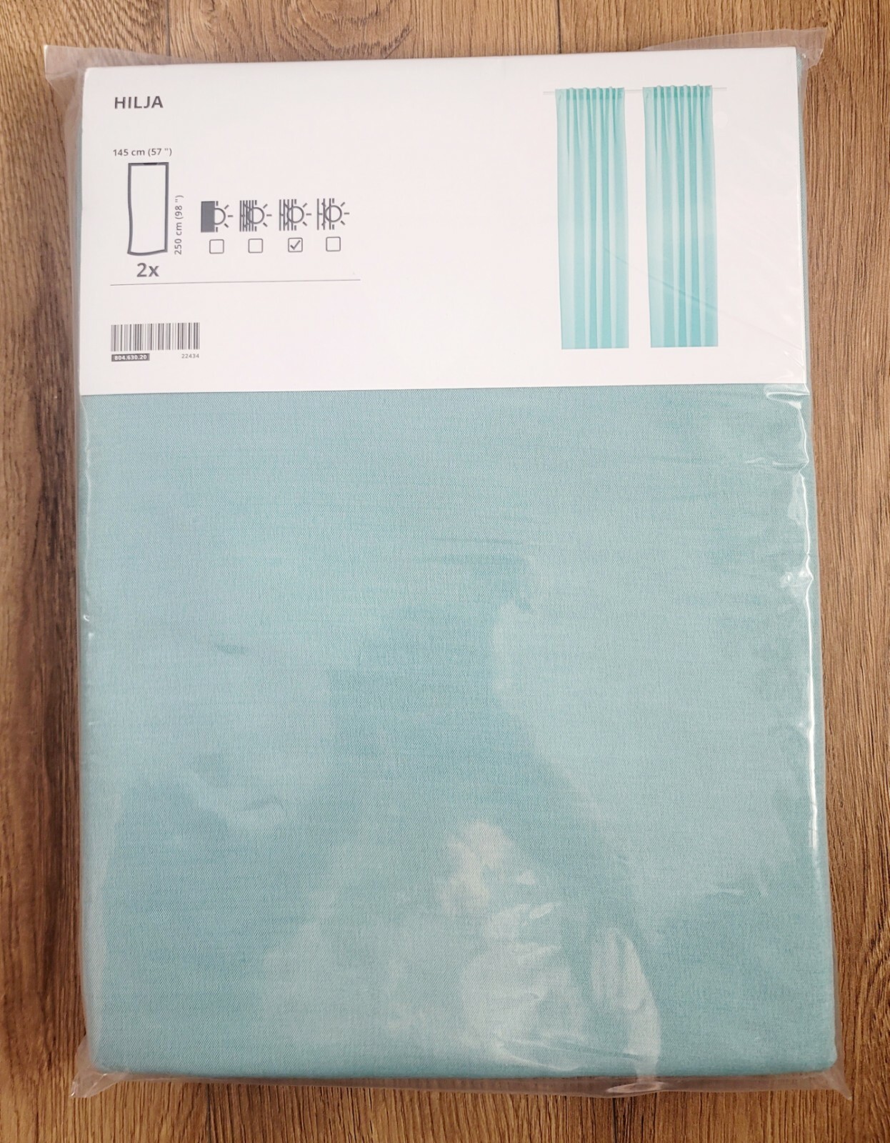 IKEA HILJA Curtain Pair turquoise 57×98 ” (2 Panels) Drapes Darkening NEW Color