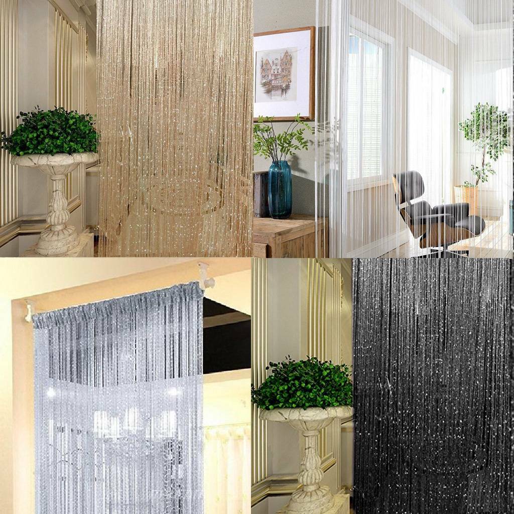 Door String Curtain Room Divider Panel Window Tassel Fringe Beads Fly Screen