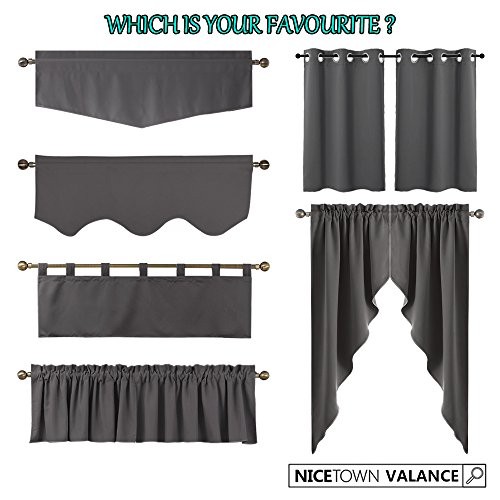 Window Treatment Farmhouse Valances – Blackout 52″W x 18″L (Pack of 2) Olive