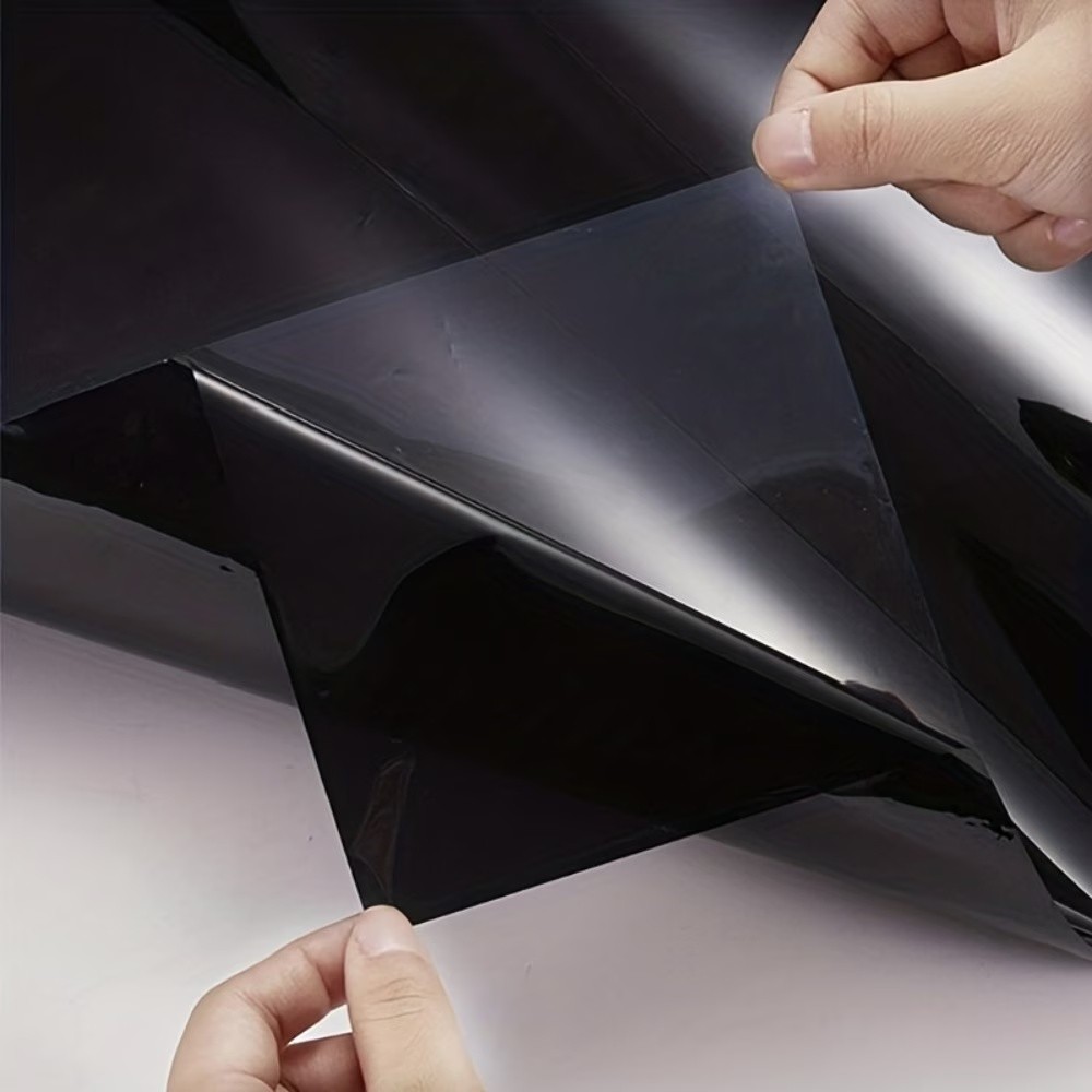 2 Rolls 5% VLT Black Static Cling Window Tint Film-Solar UV Protection And Heat