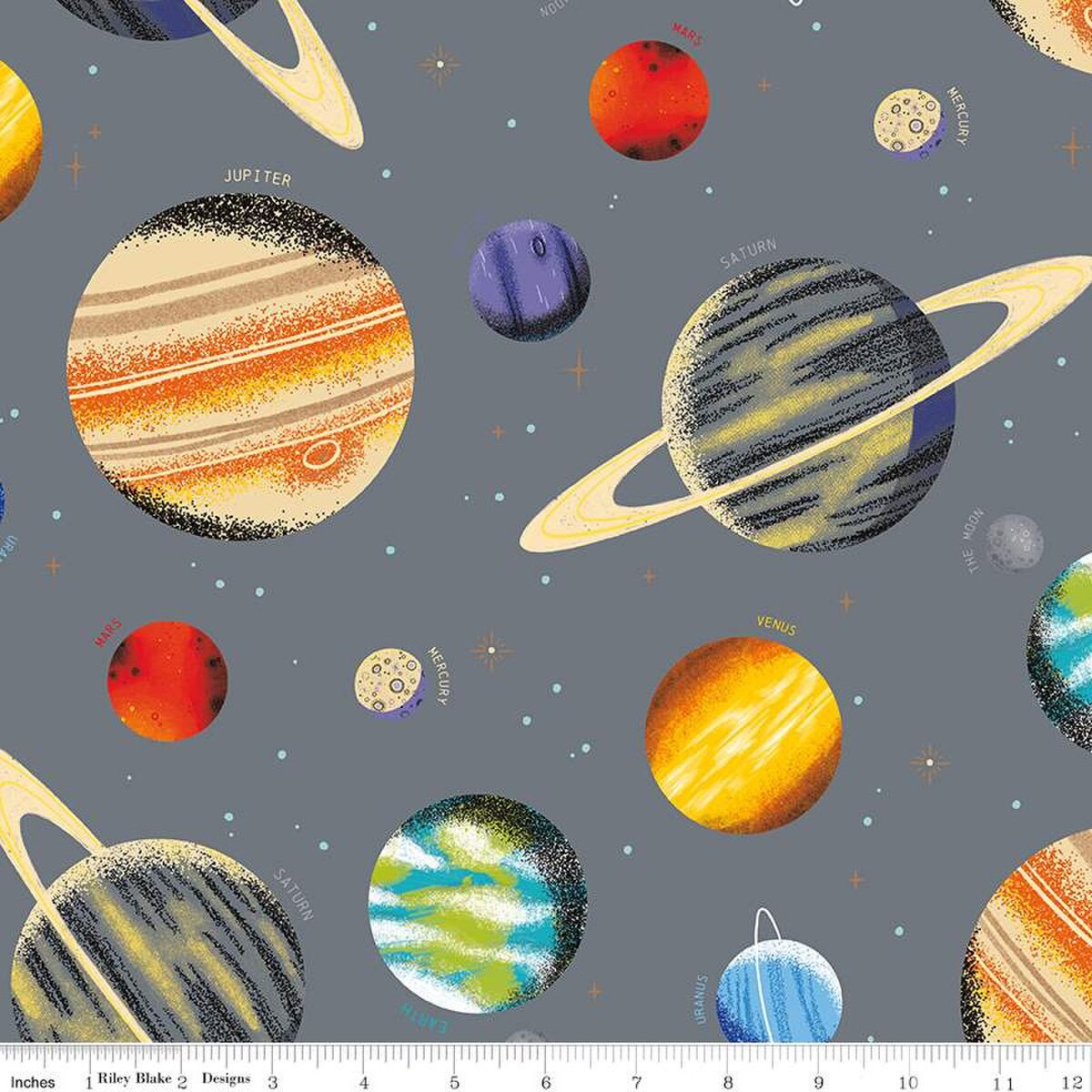 Curtain Valance – Outer Space by NASA Main Gray Cotton