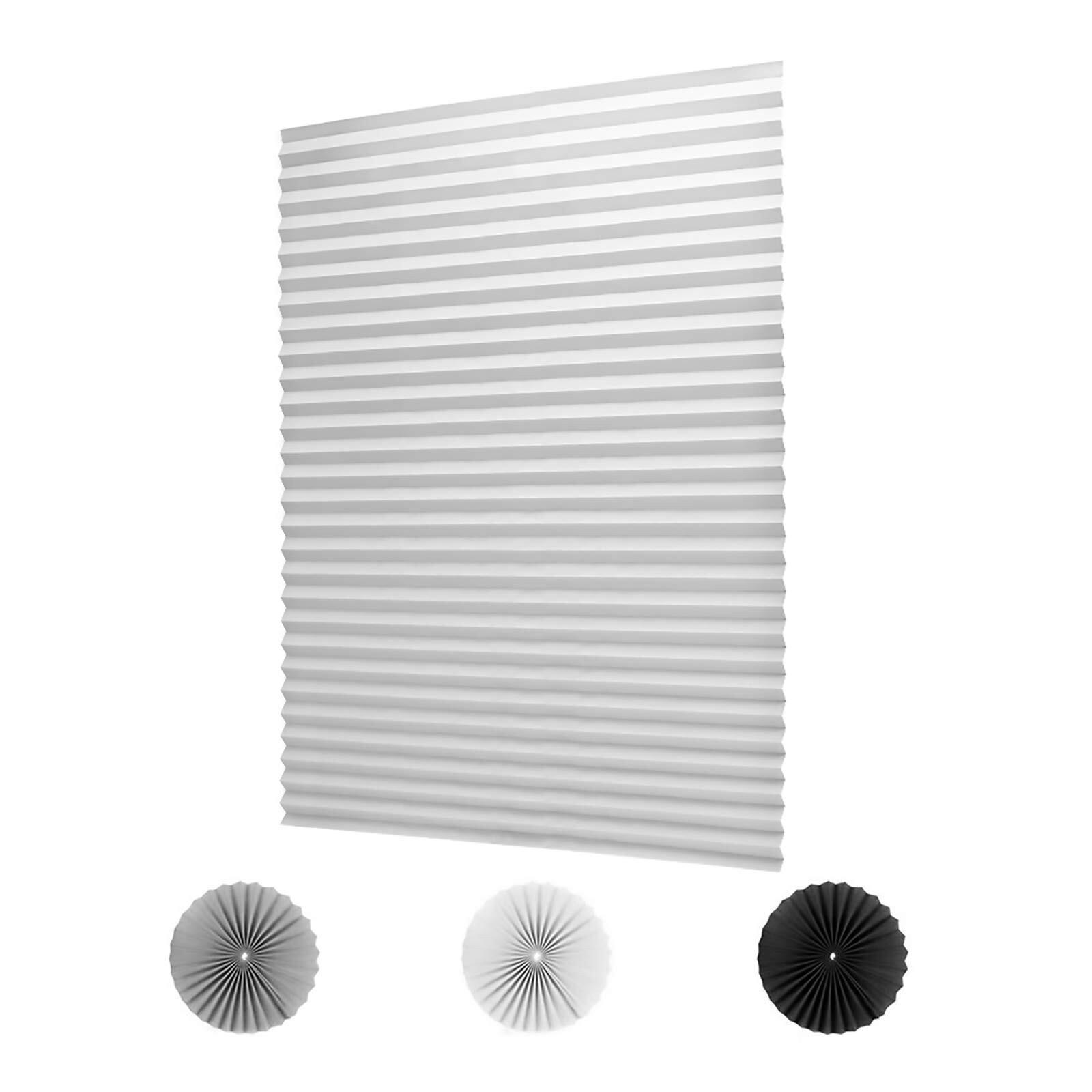 LUCKUP 2 Pack Cordless Light Filtering Pleated Fabric Shade,Easy to Cut and I…