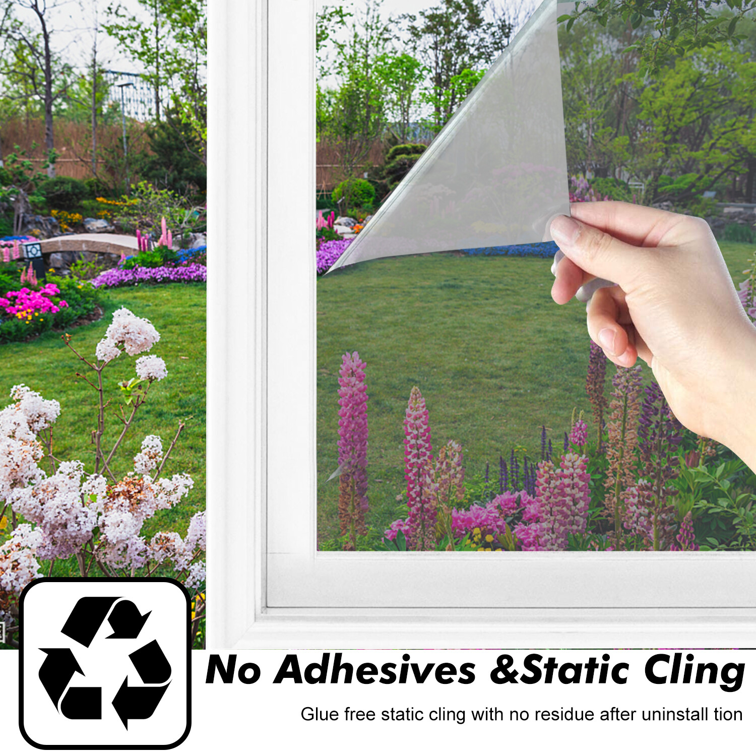 For Car Window Privacy Frosted Glass Sticker Window Film Static Cling Outdoor US