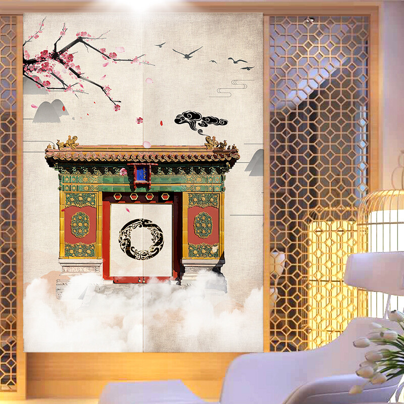 80X120cm Door Curtain Room Divider Linen Cotton Japanese Noren Home Decor Retro